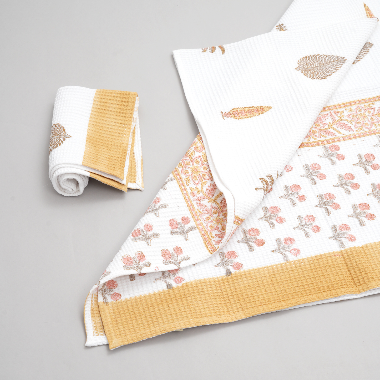 Handblock Cotton Towel Set