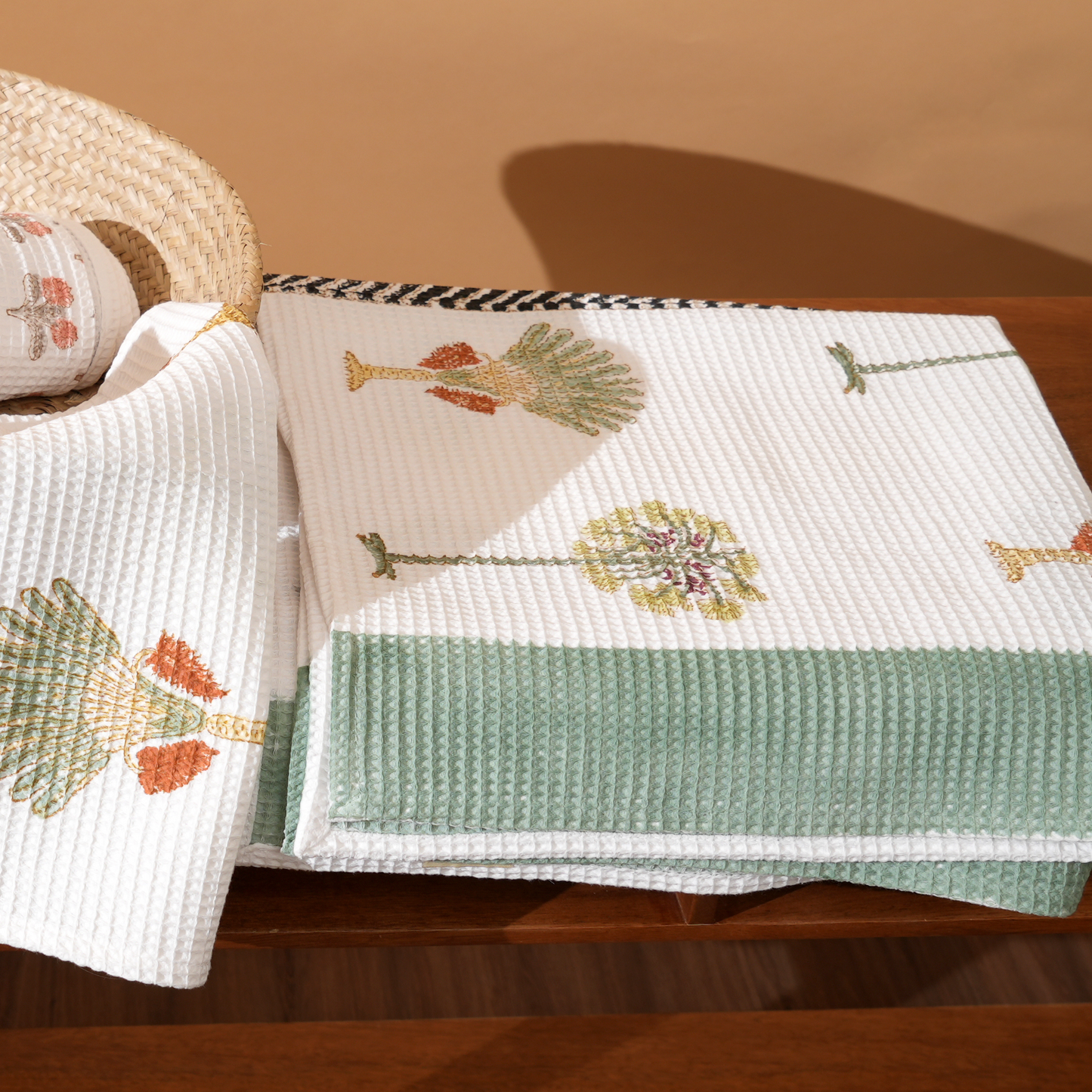 Handblock Cotton Towel Set