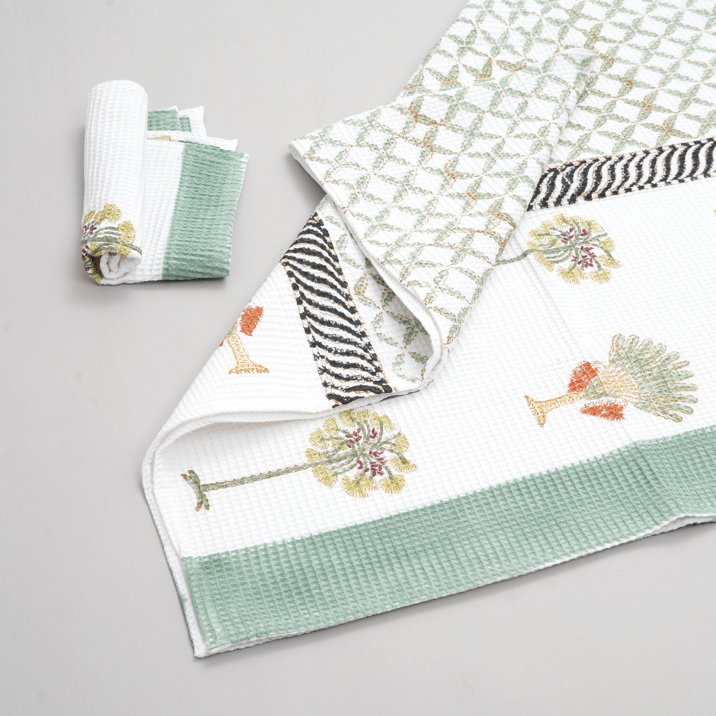 Handblock Cotton Towel Set