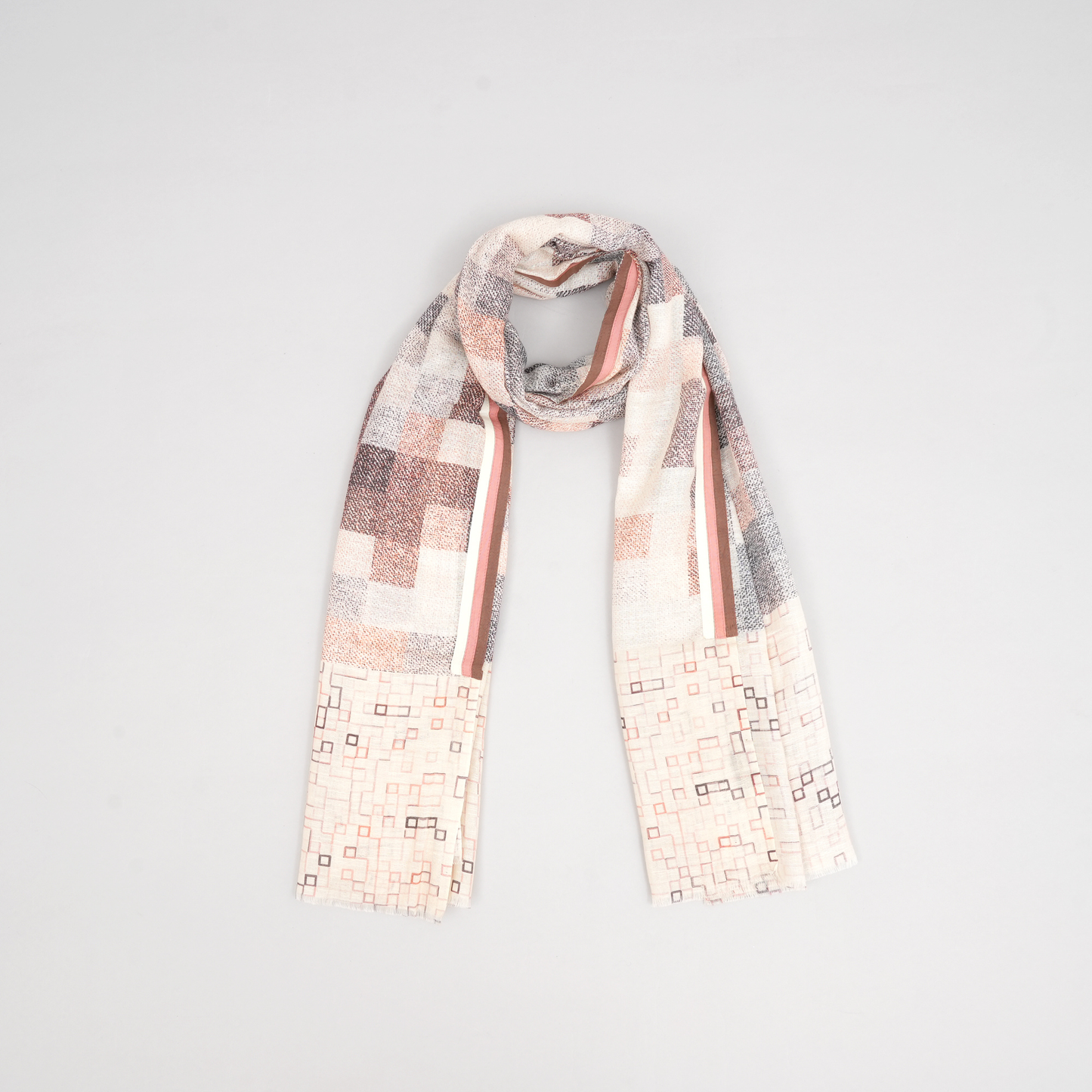 Urban Mosaic-Cotton Linen Stole