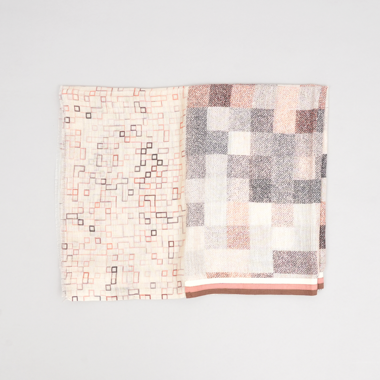 Urban Mosaic-Cotton Linen Stole