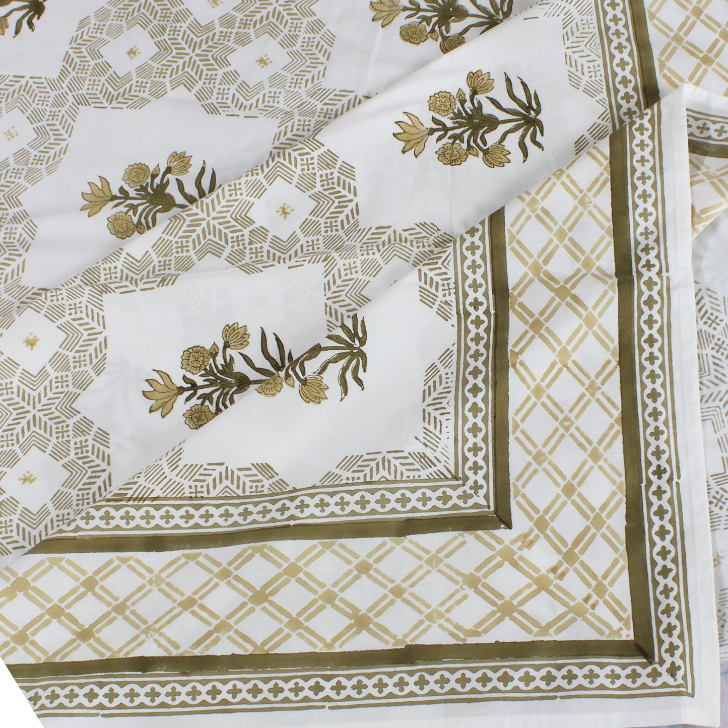 Colours Of The Garden-Handblock Bedsheet