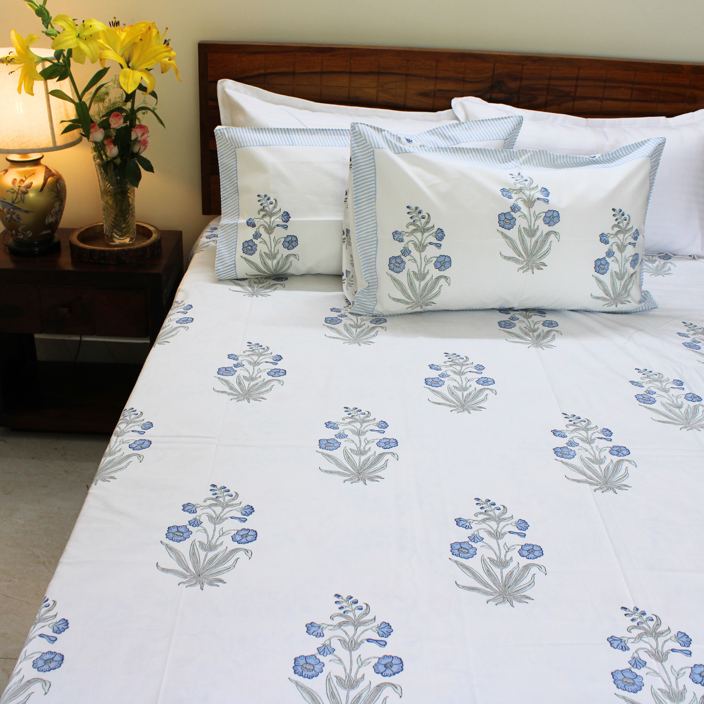 Colours Of The Garden-Handblock Bedsheet