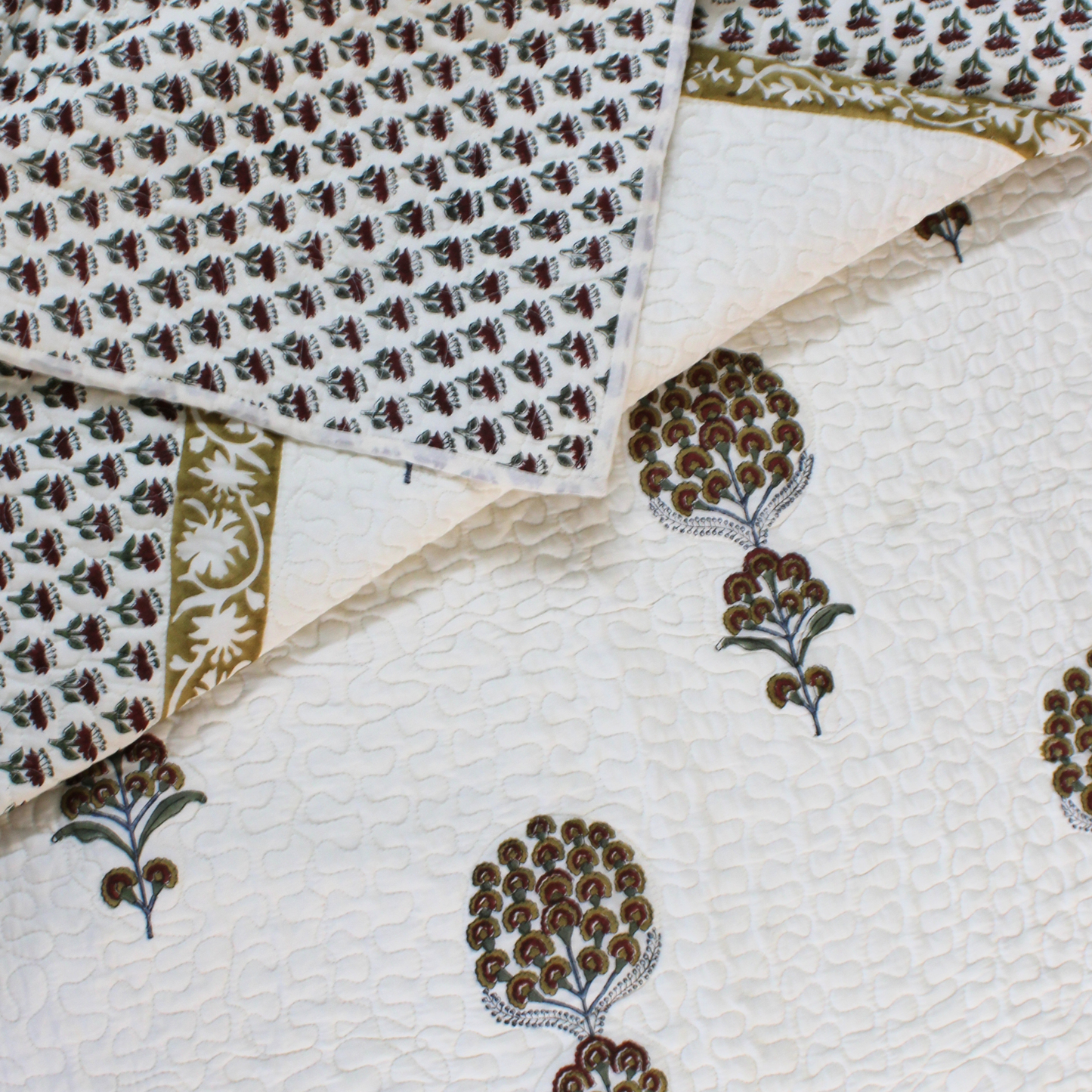 Anand Bagh-Handblock Quilted Bedcover