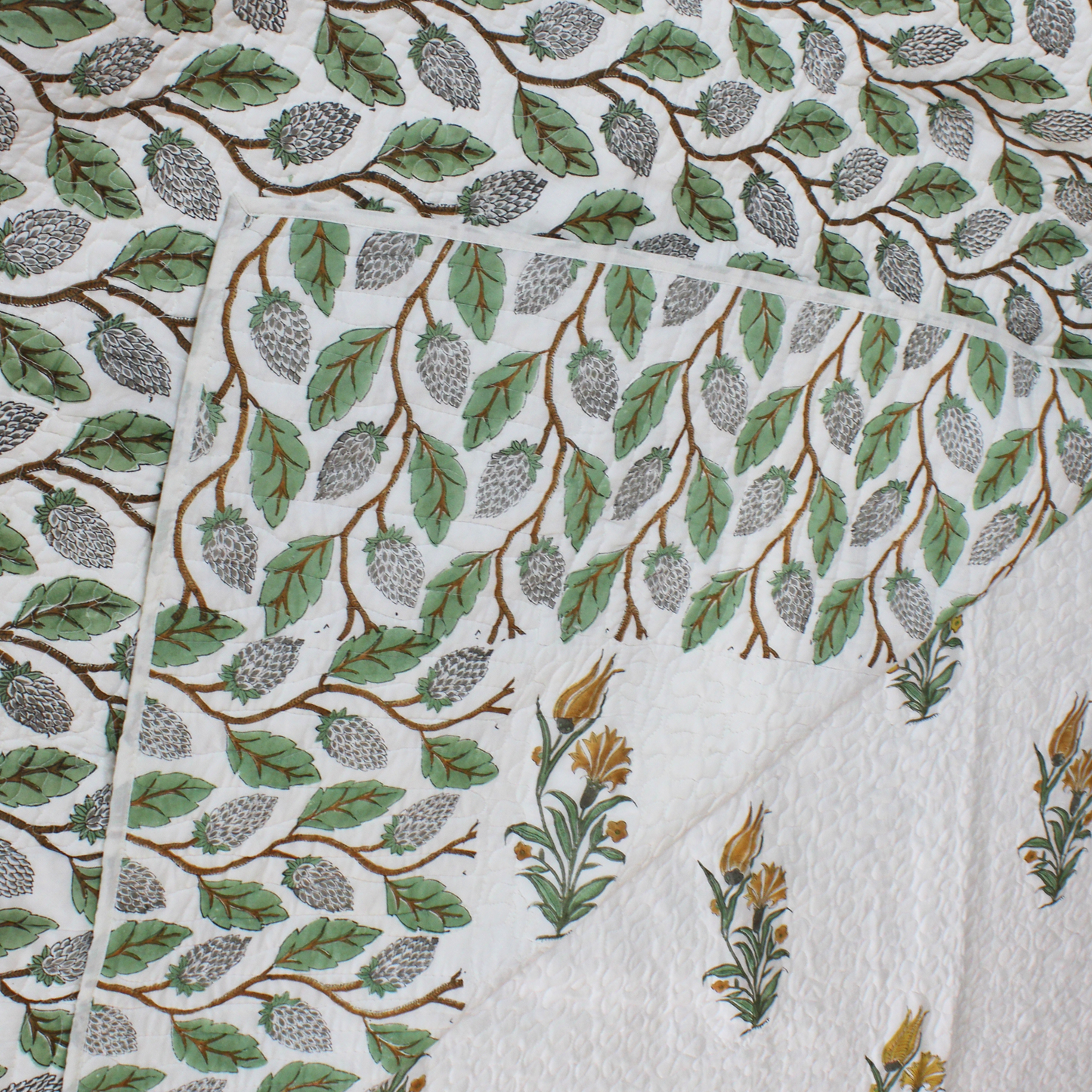 Anand Bagh-Handblock Quilted Bedcover