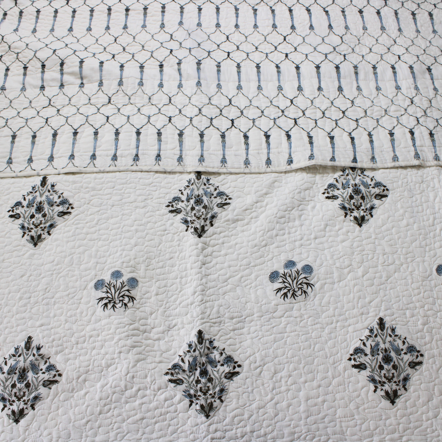 Anand Bagh-Handblock Quilted Bedcover