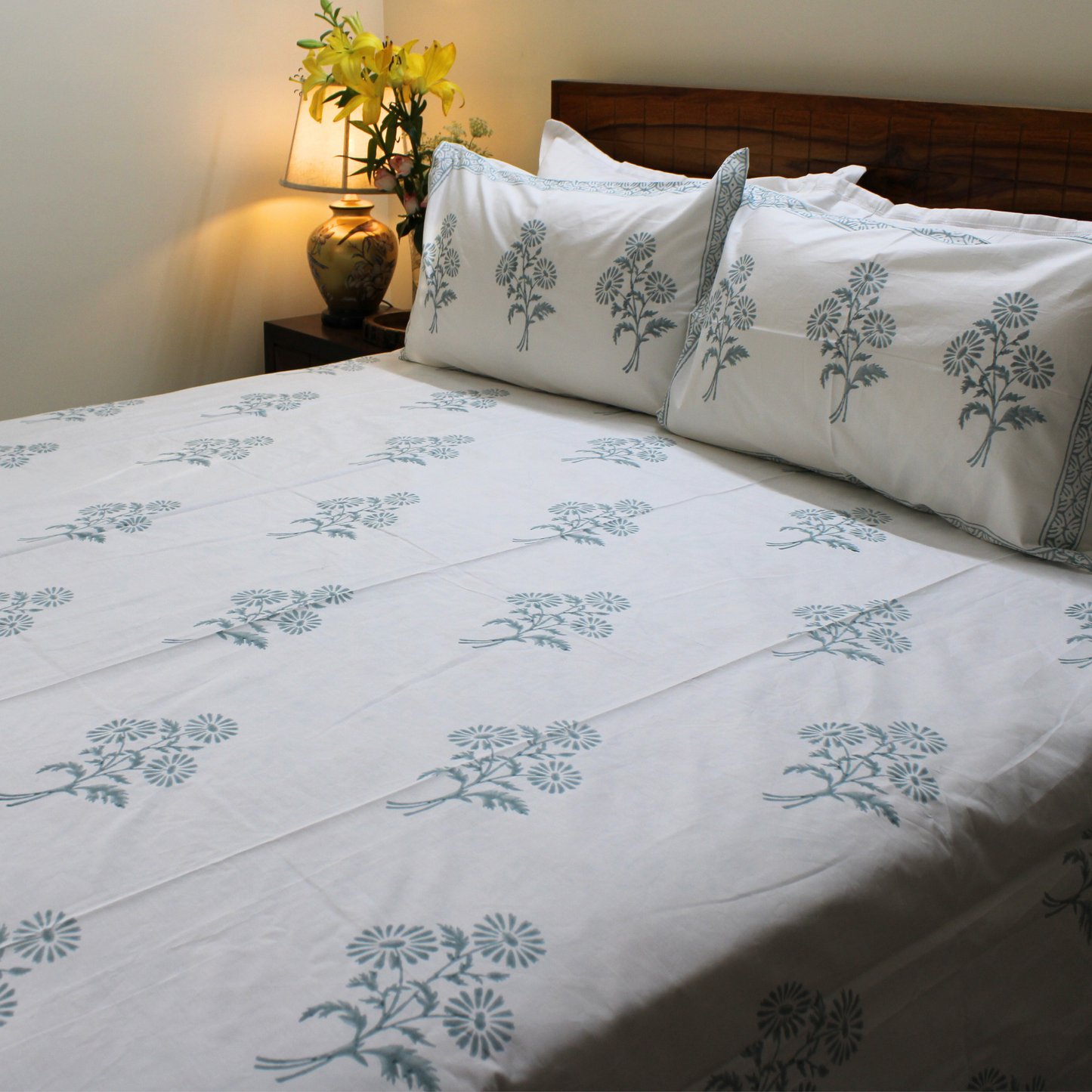 Chinar Bagh Handblock Bedsheet