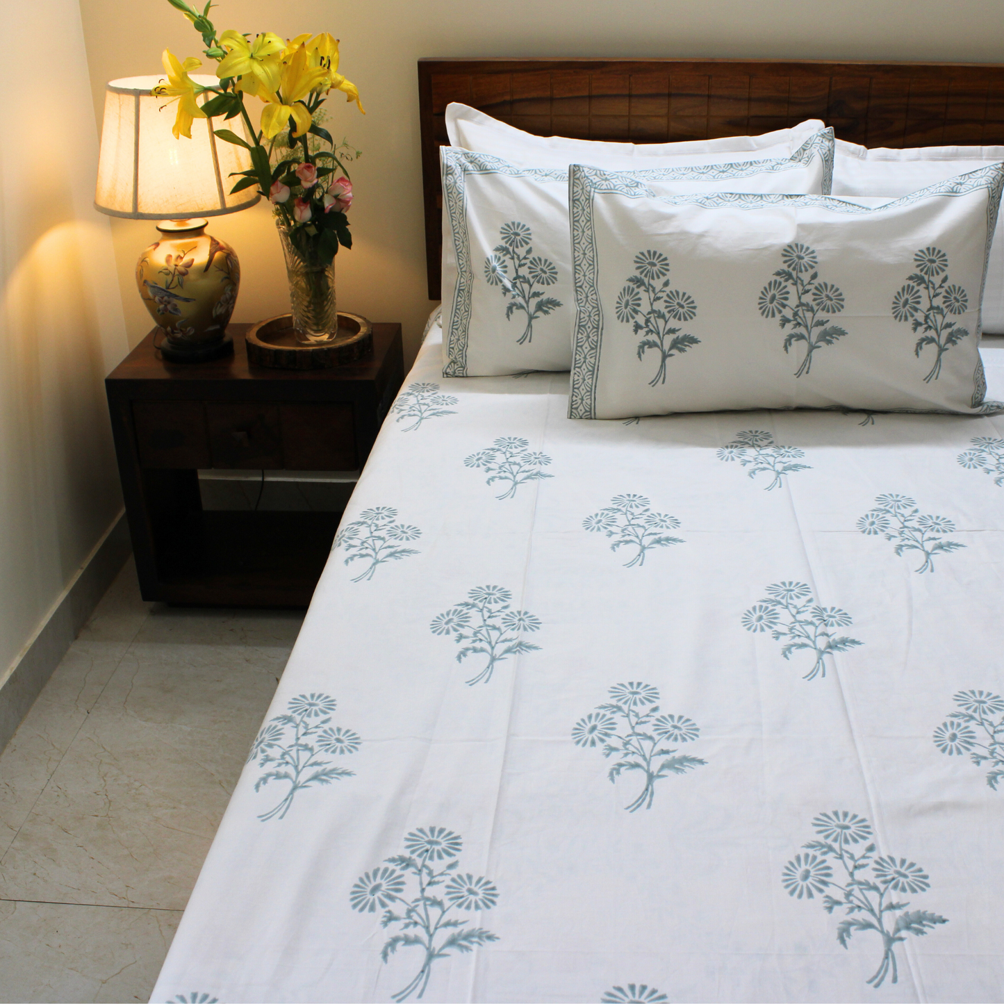 Chinar Bagh Handblock Bedsheet