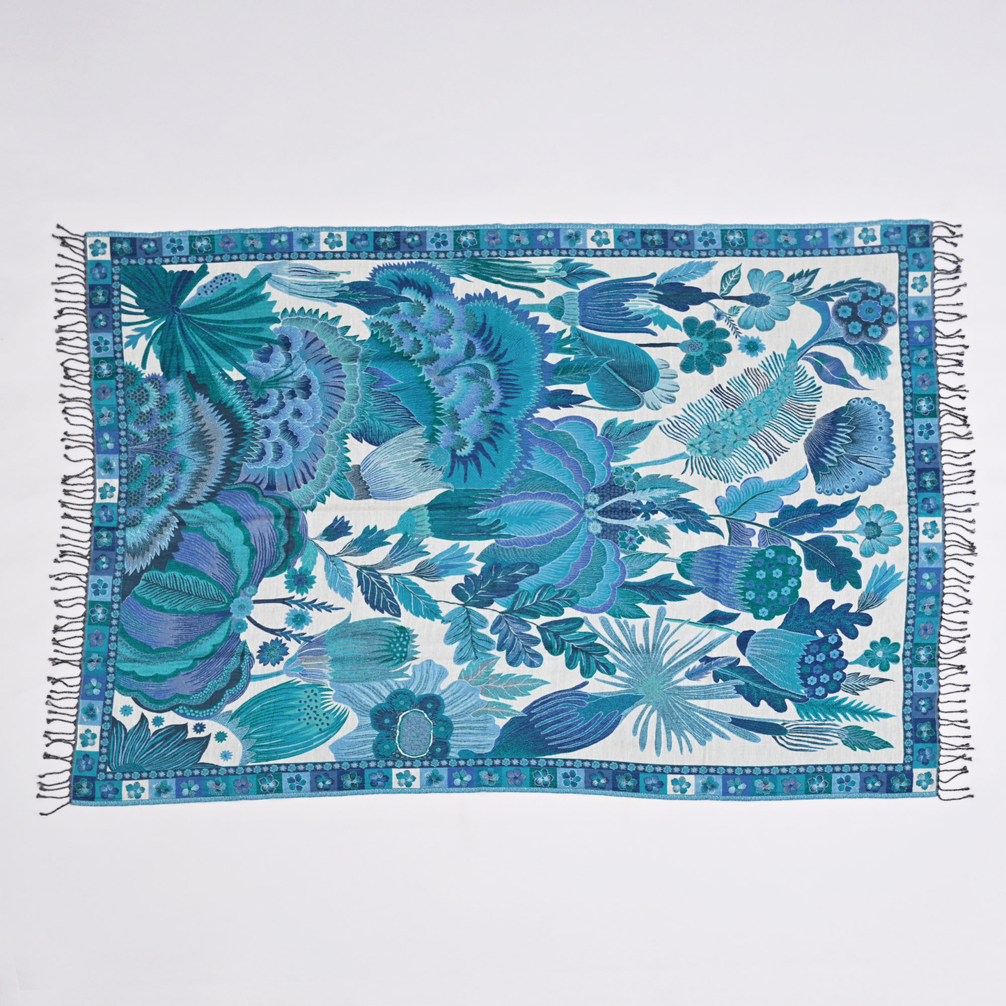 Azure Bloom Throw