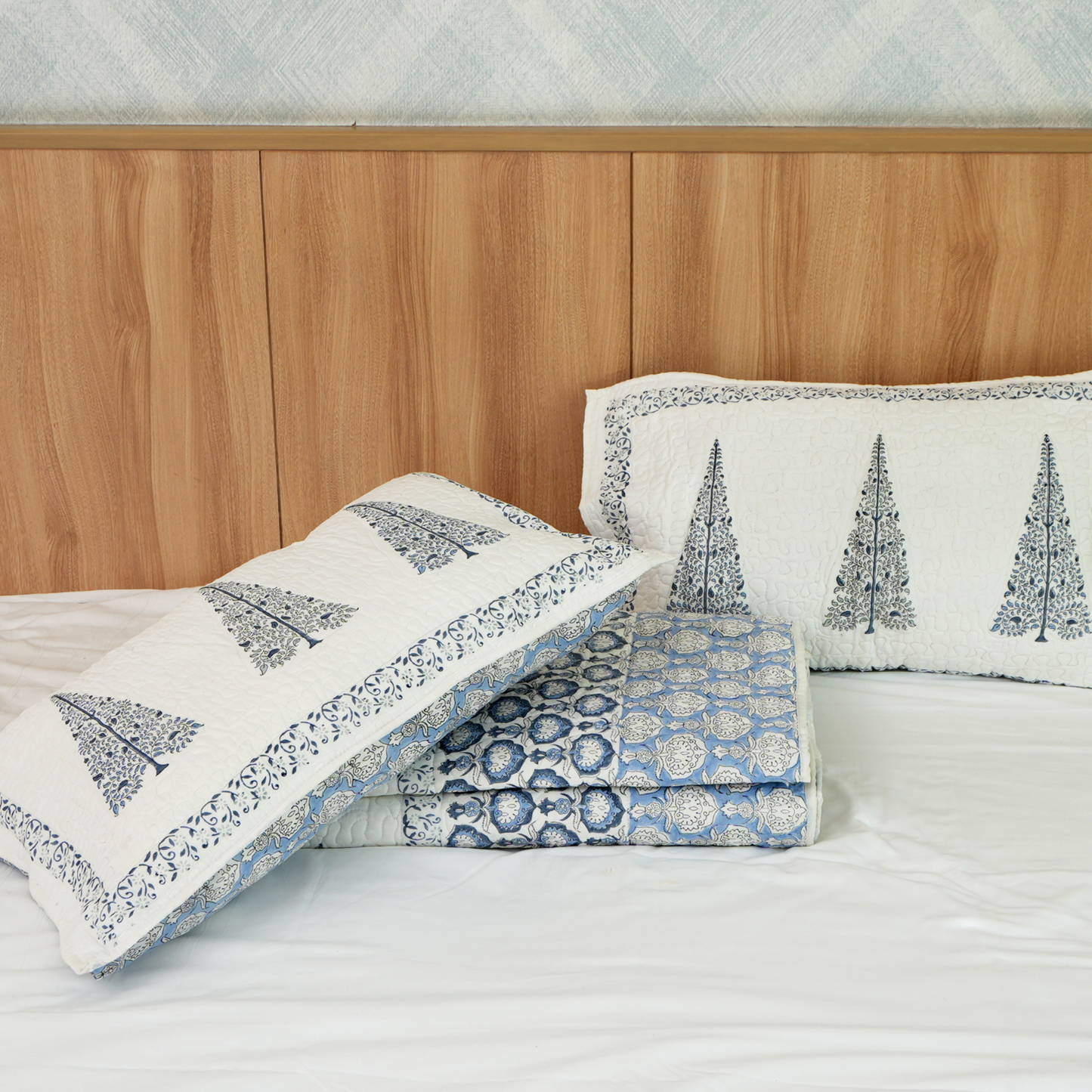Anand Bagh-Handblock Quilted Bedcover