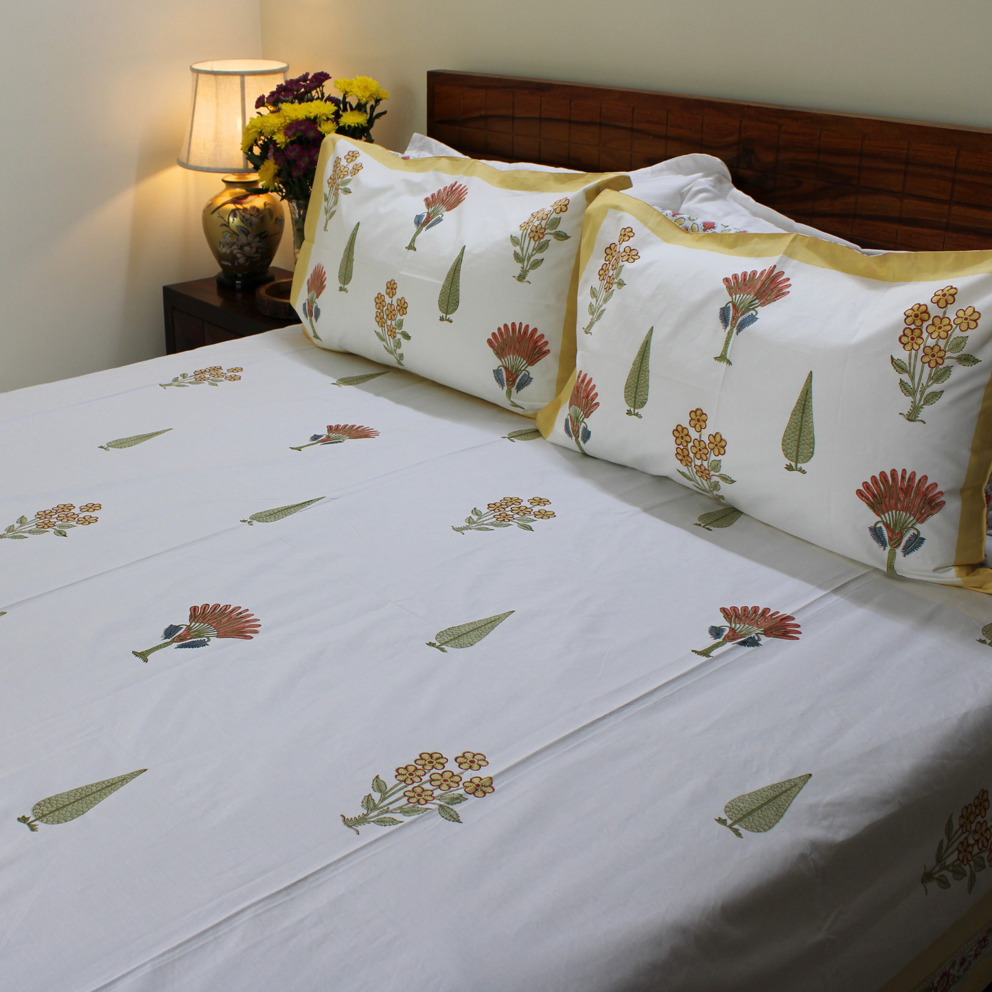 Colours Of The Garden-Handblock Bedsheet