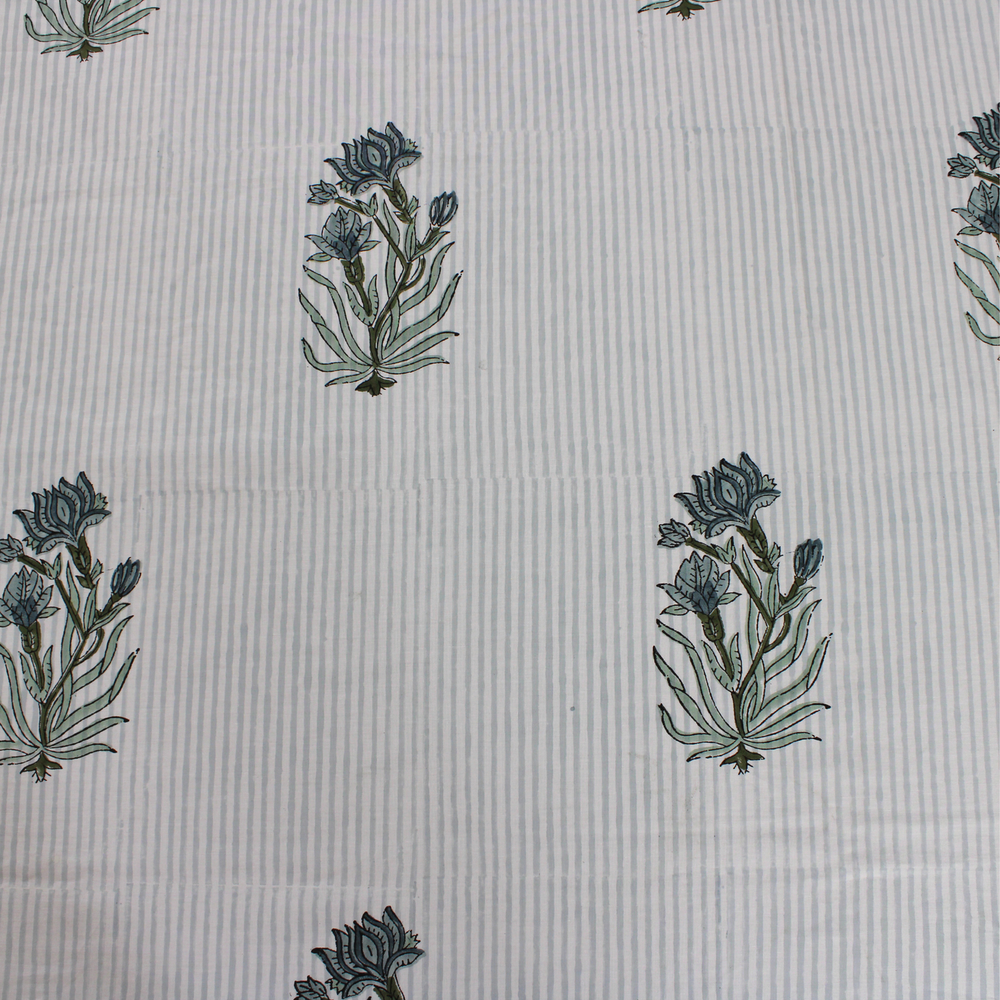 Anandbagh Handblock Handblock Bedsheet-Stripes