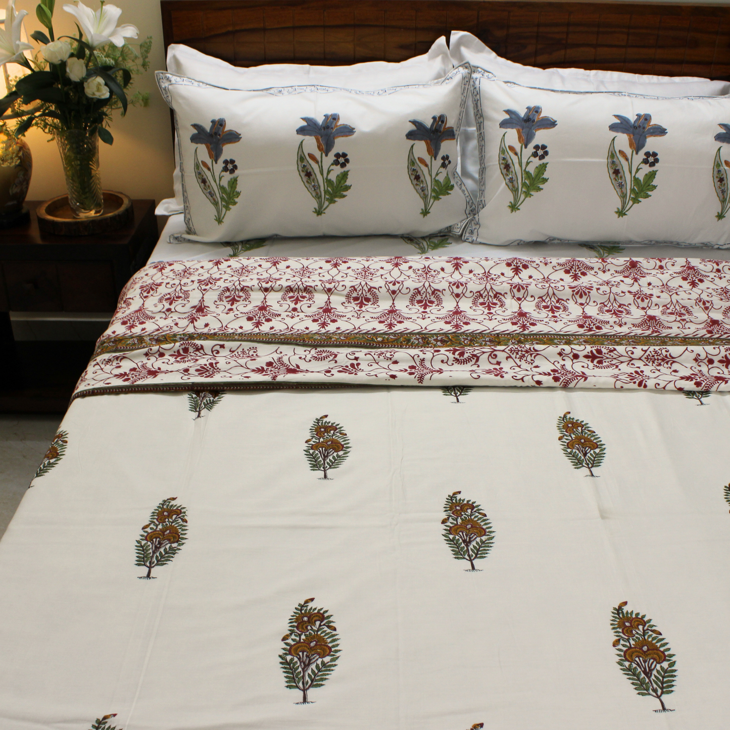 Handblock print, Muslin Dohar,All-season,Lightweight & breathable,Handmade/Artisanal,Heritage-inspired