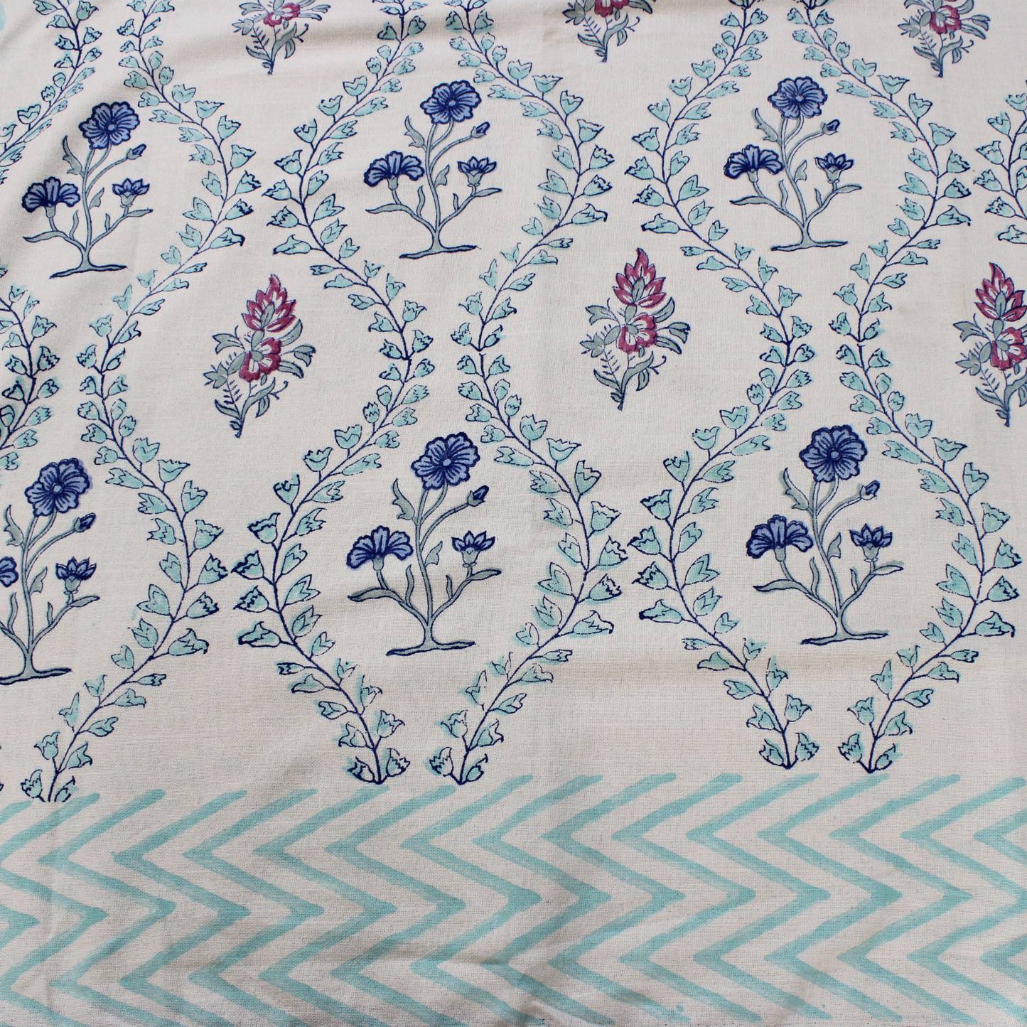 Anand Bagh Lotus Garden Handblock Bedcover