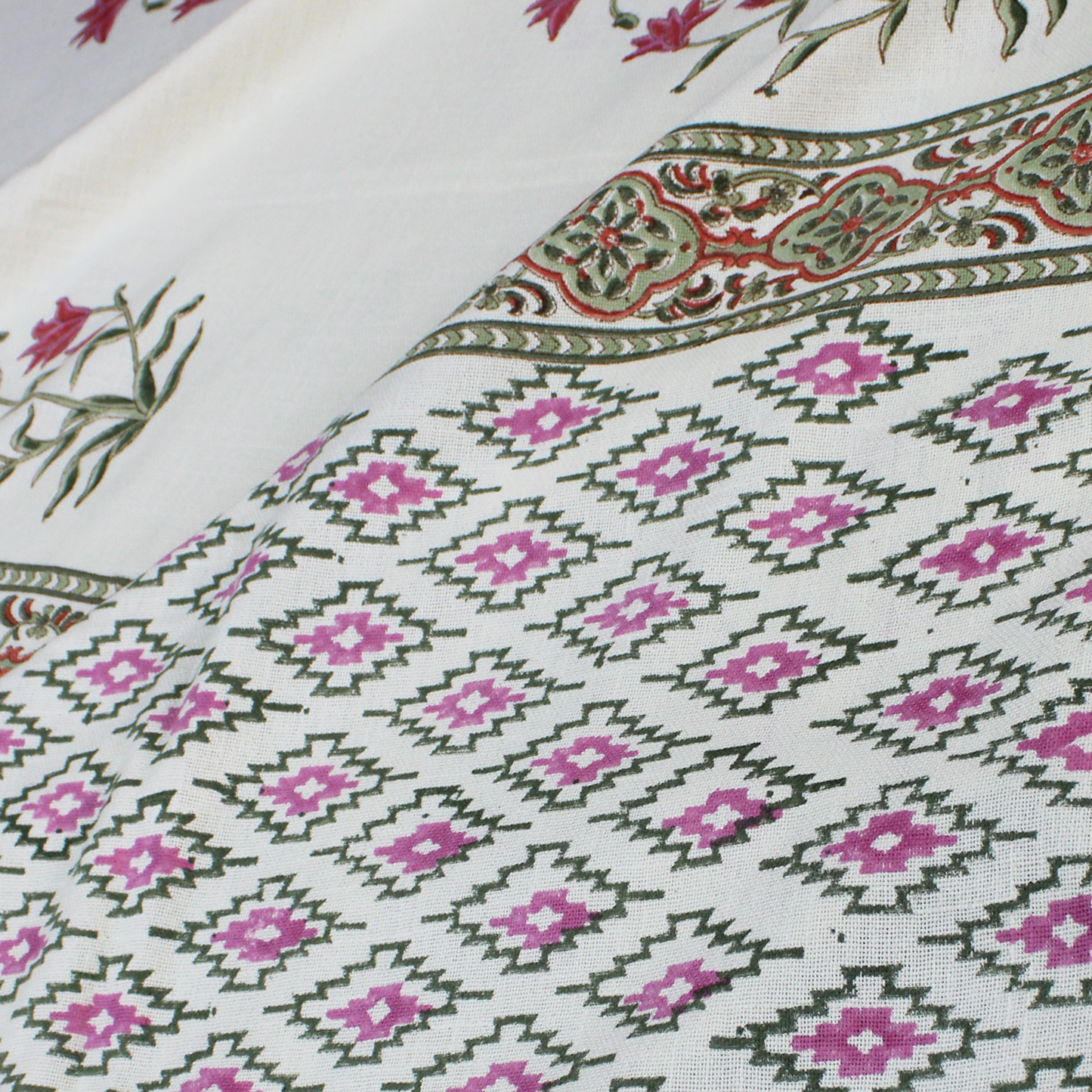 Anand Bagh Lotus Garden Handblock Bedcover