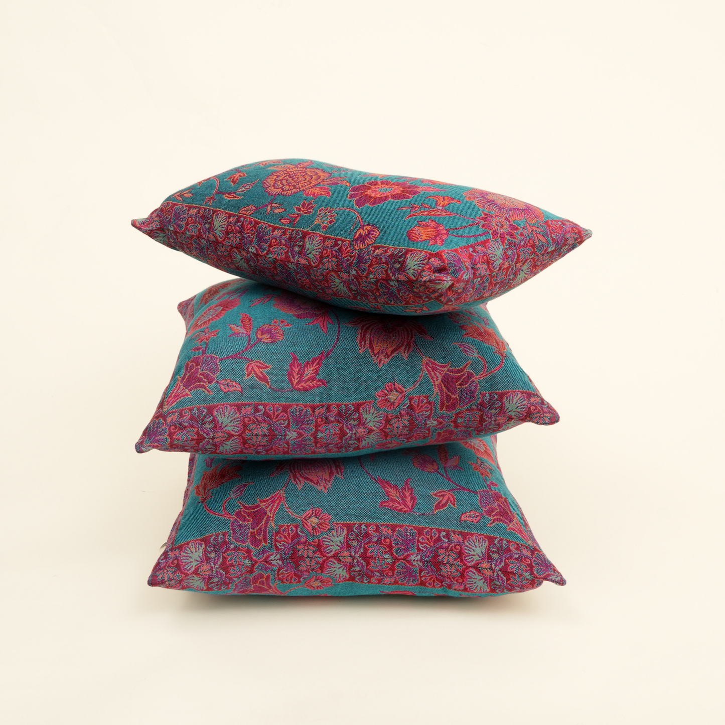 The Earth Collection- Floral Teal Cushion Cover Set