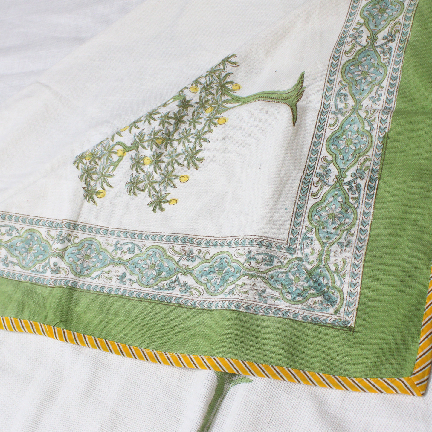 Anand Bagh Lotus Garden Handblock Bedcover