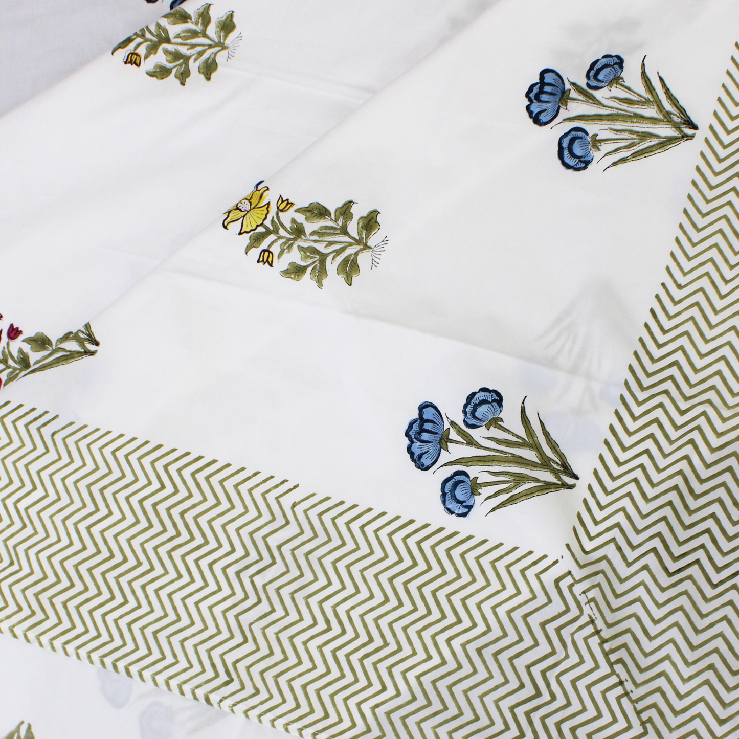 Colours Of The Garden: Handblock Bedsheet