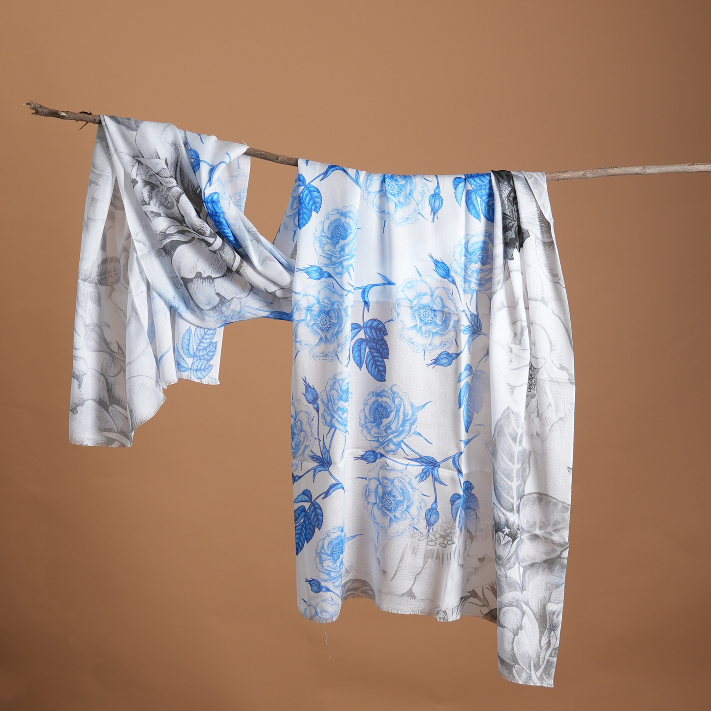 Frosted Petals-Bamboo Modal Stole