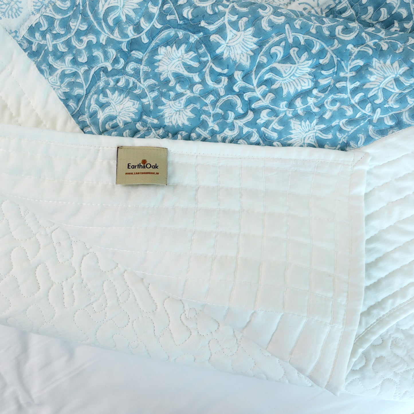 Patch Voile Handblock Quilted Bedcover