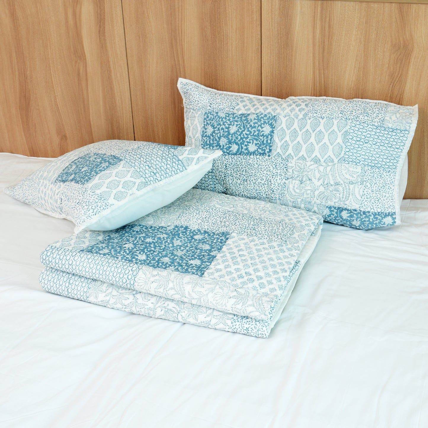 Patch Voile Handblock Quilted Bedcover