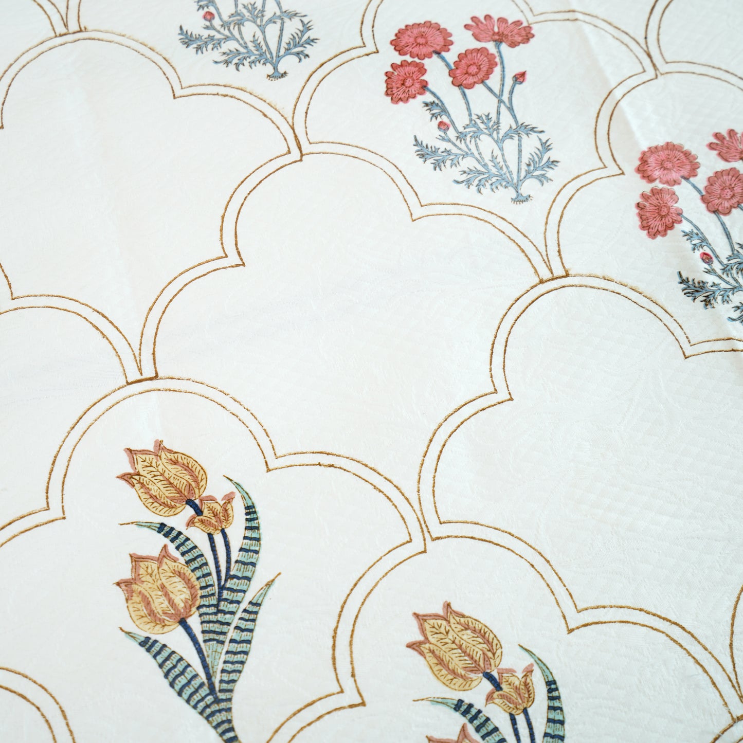 Anand Bagh Jaquard Handblock Bedcover