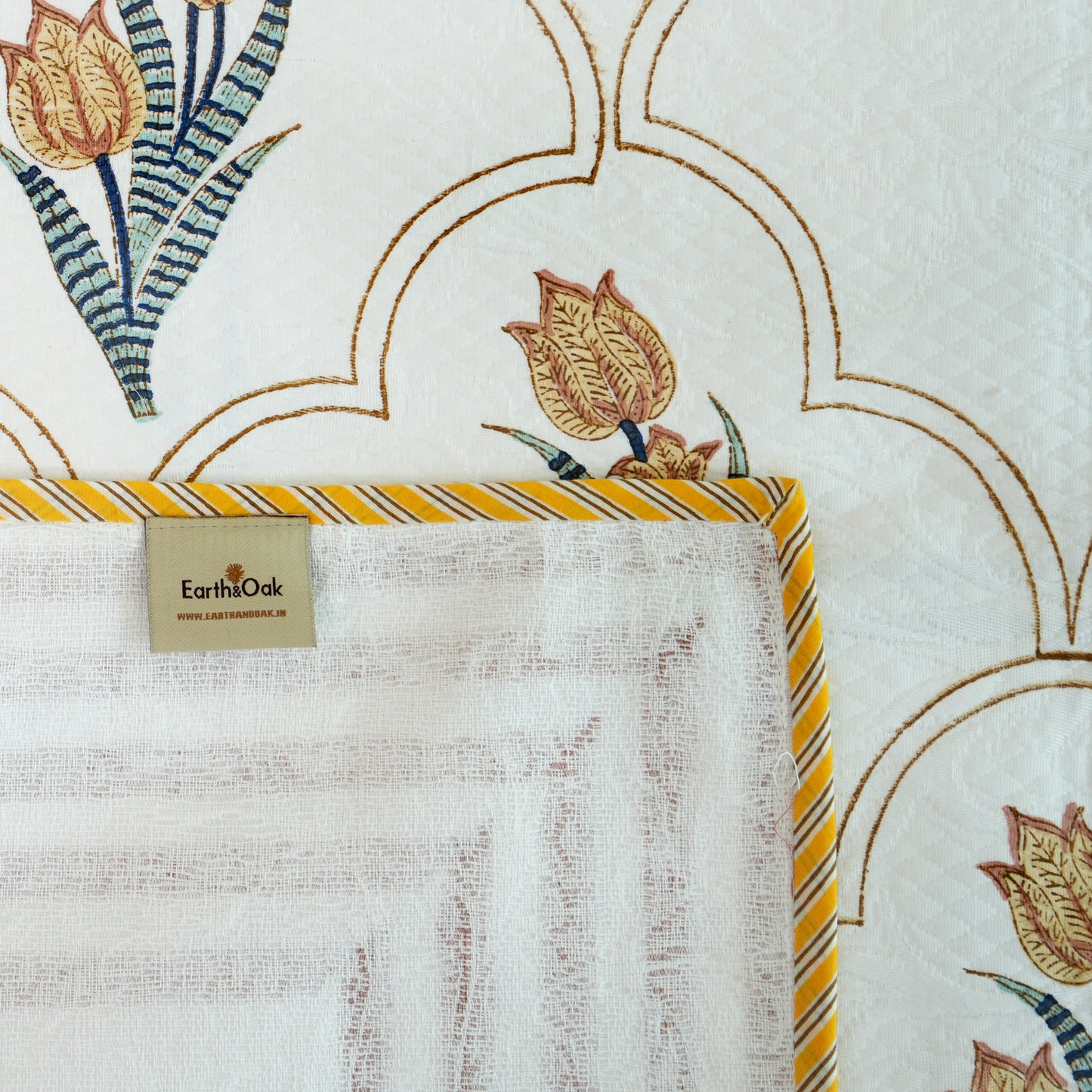 Anand Bagh Jaquard Handblock Bedcover