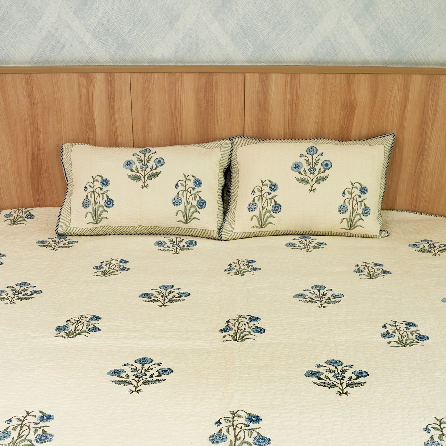 Anand Bagh-Handblock Quilted Bedcover