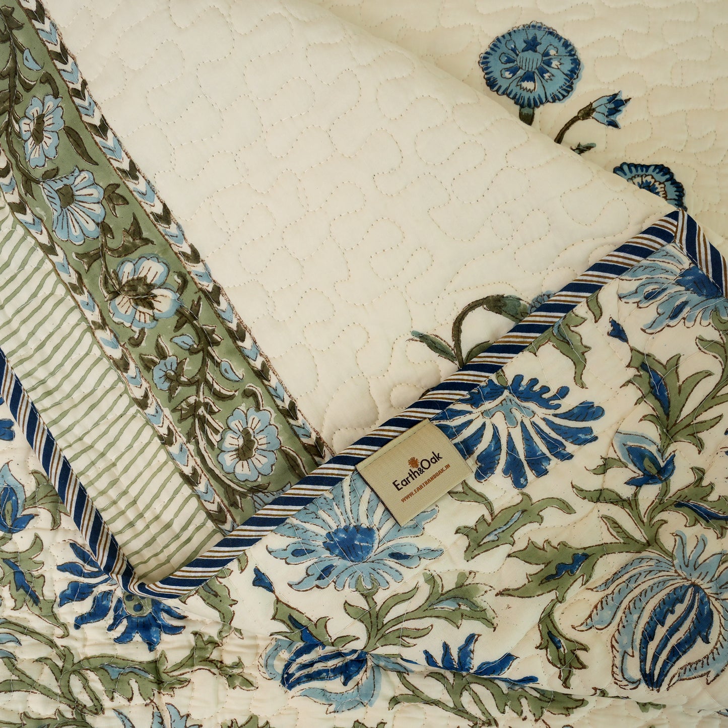Anand Bagh-Handblock Quilted Bedcover