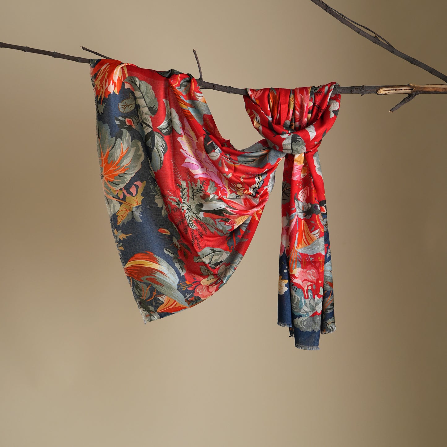 Vivid Petals-Bamboo Modal Stole