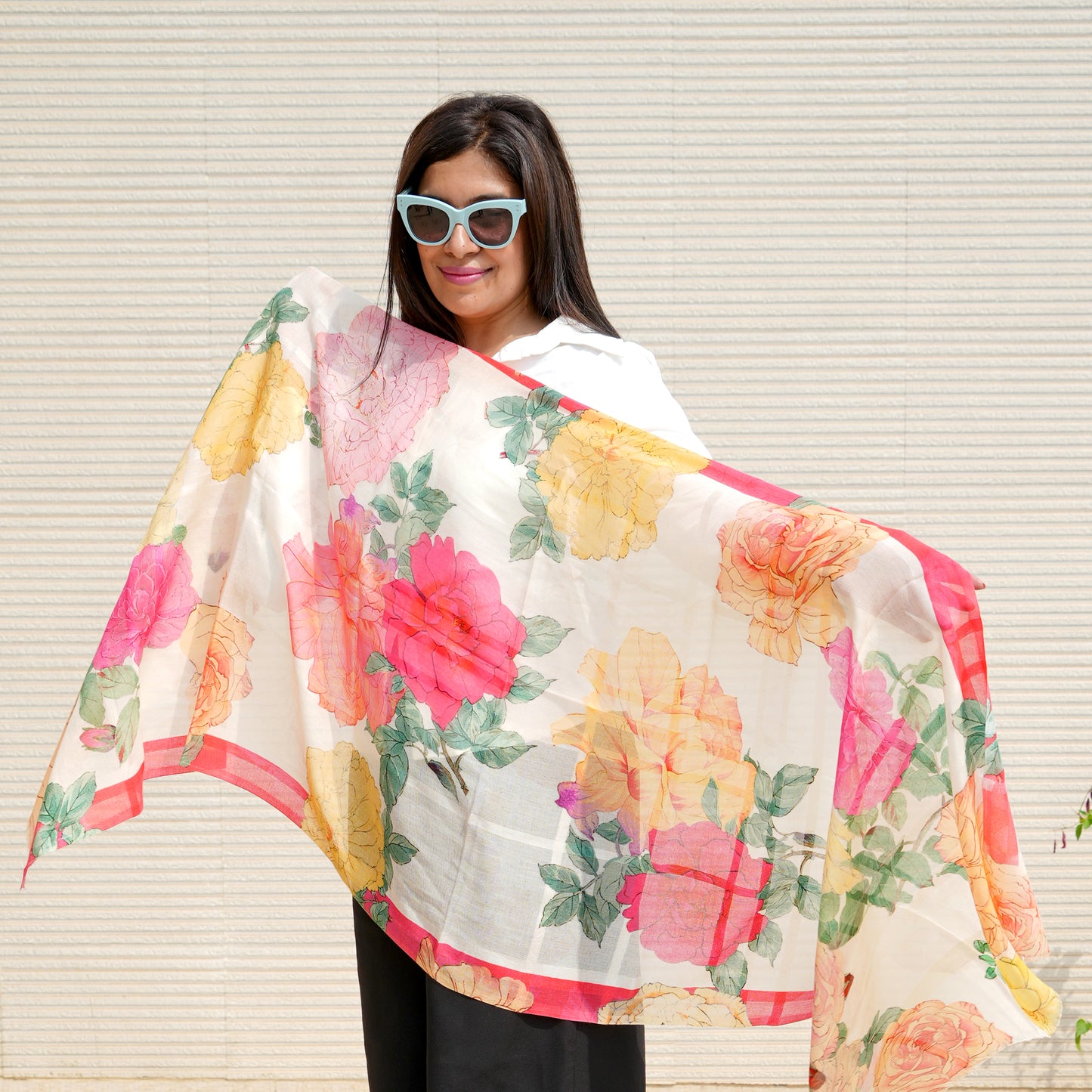 Bloom-Modal Cotton Silk Stole