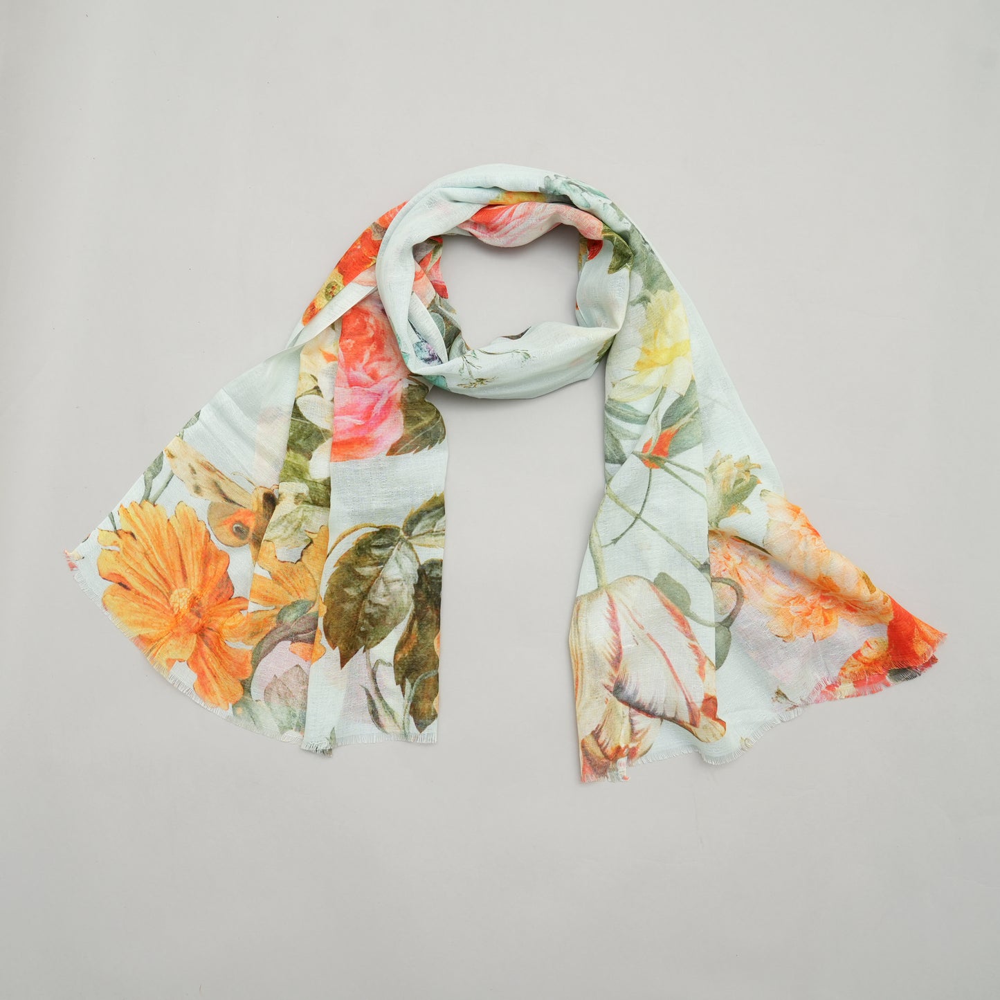 Botanical Romance- Cotton Linen Stole