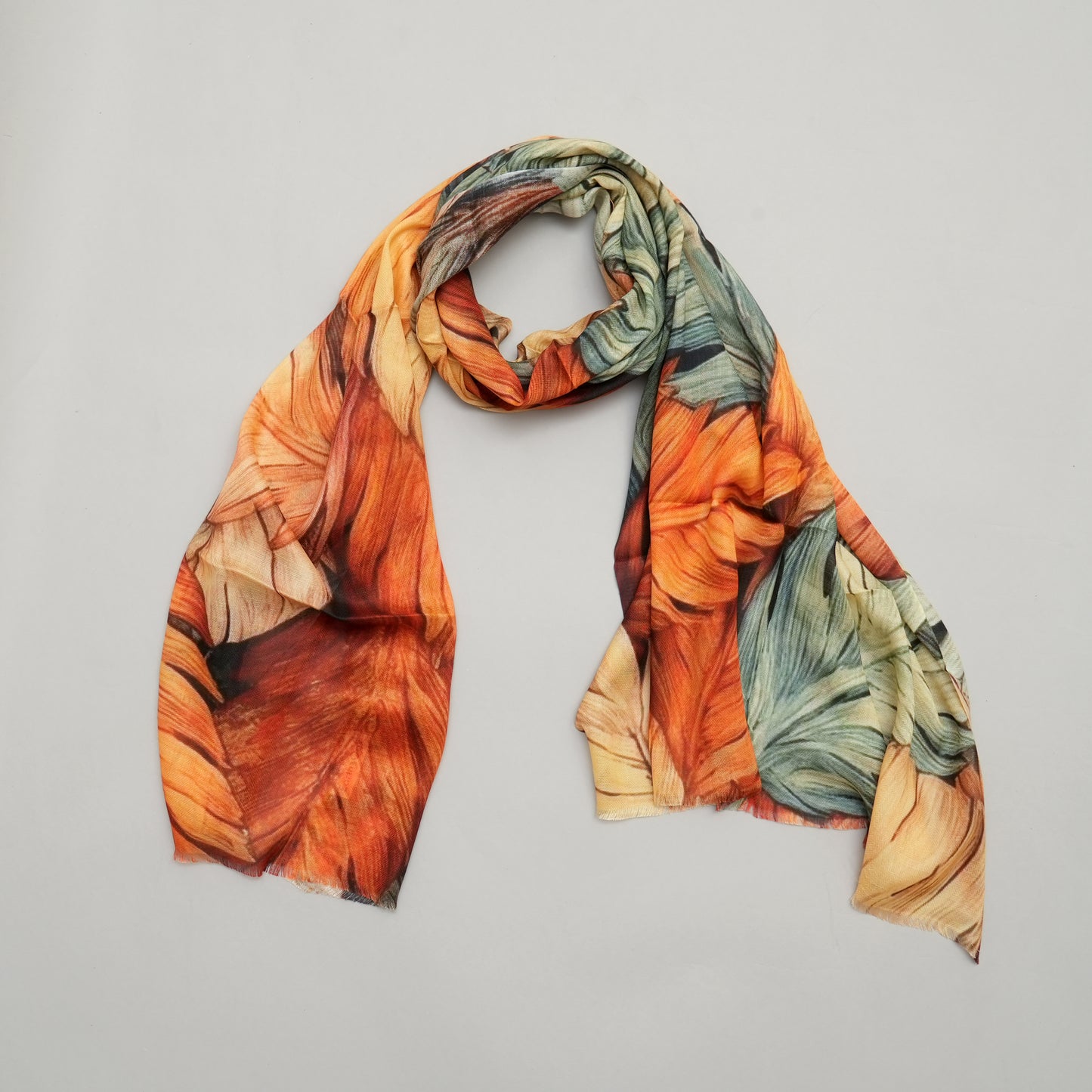 Autumn Plumes-Bamboo Modal Stole