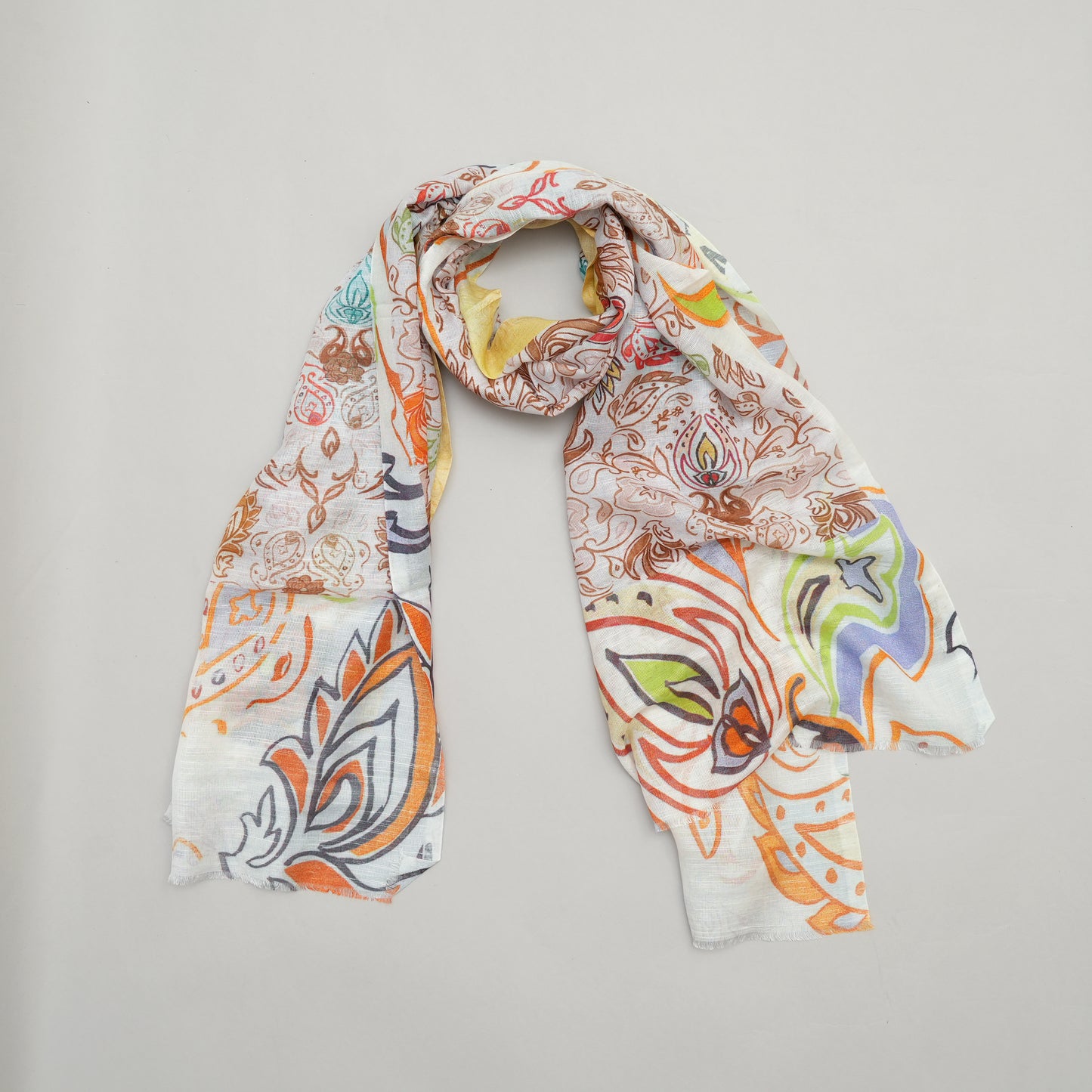 Paisley Garden: Cotton Linen Stole