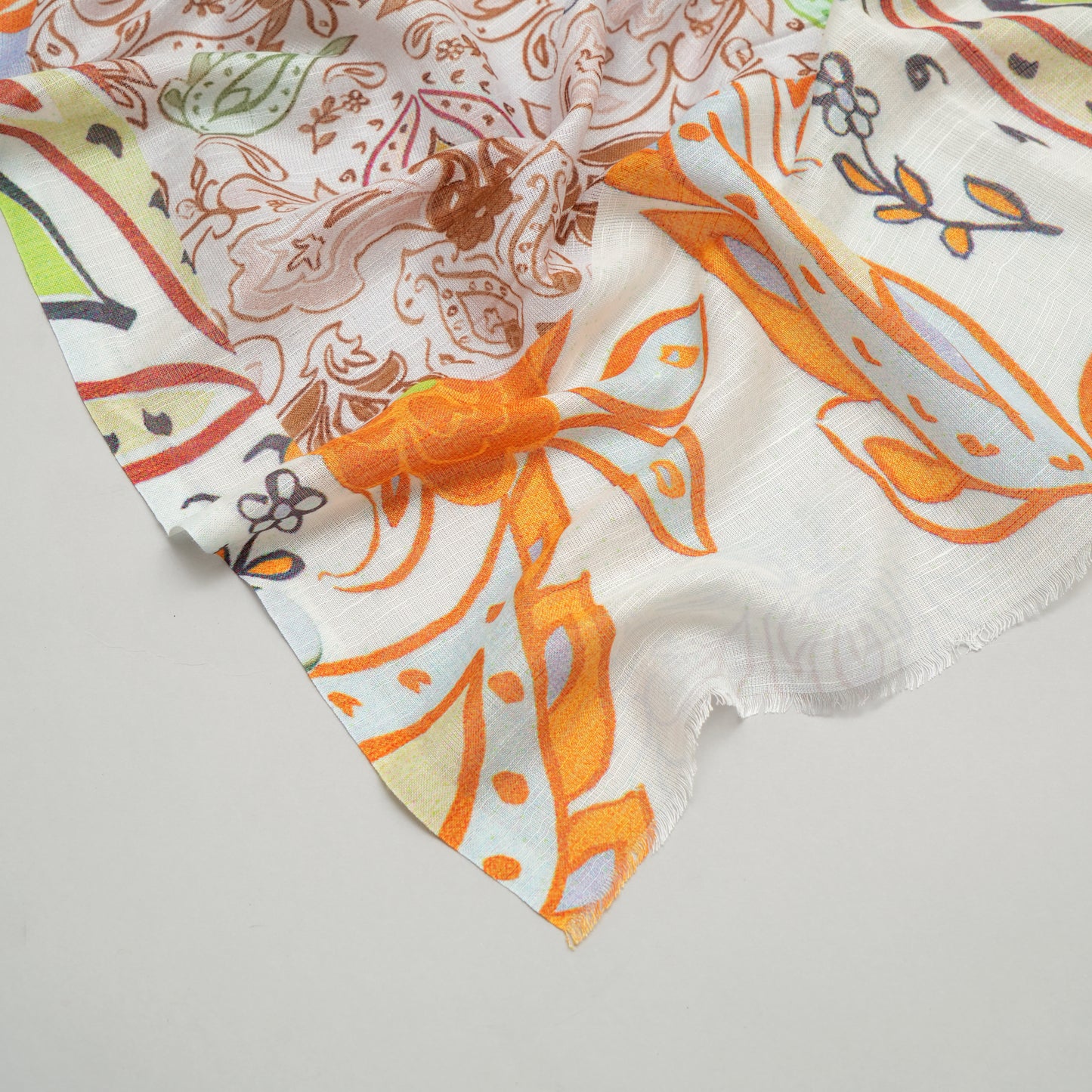 Paisley Garden: Cotton Linen Stole