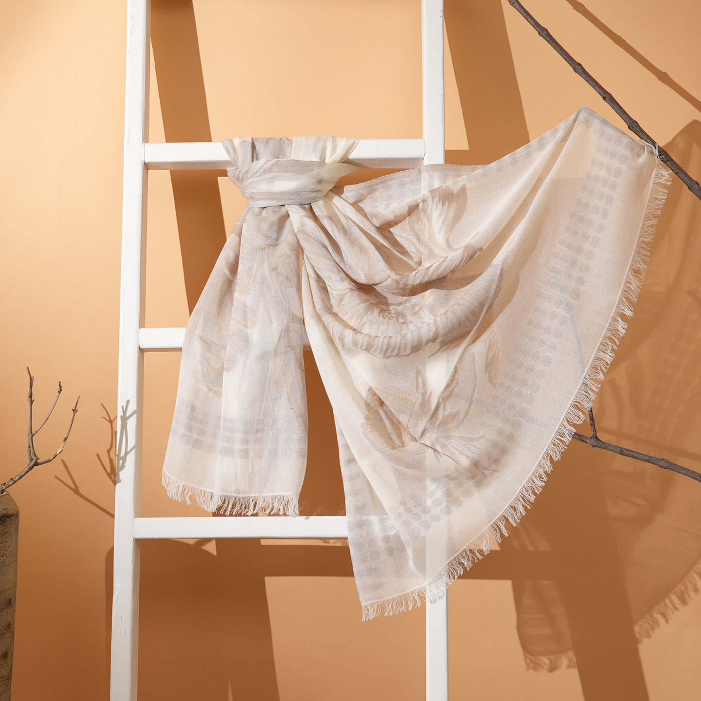 Whispering Petals- Cotton Stole