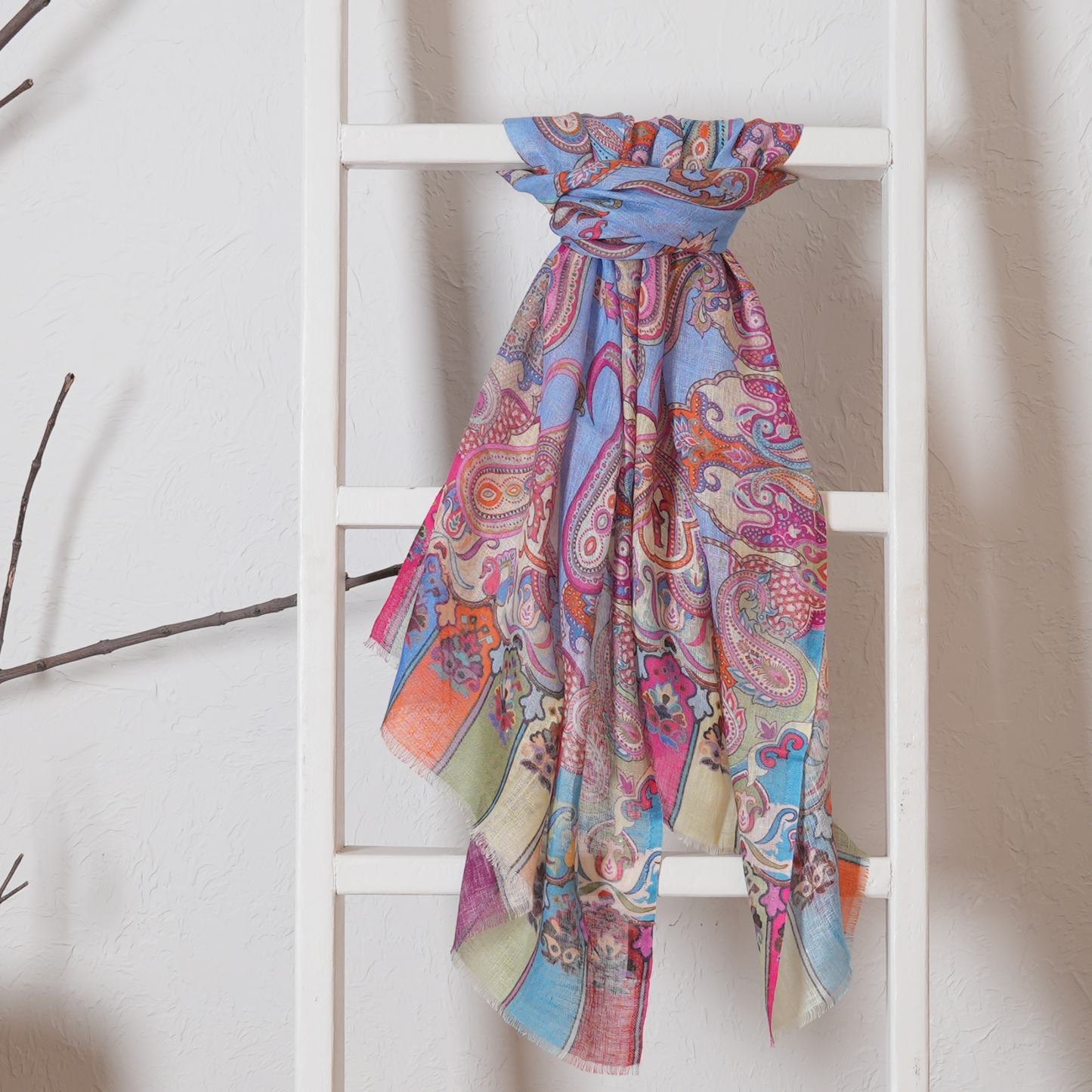 Boheme Paisley-Linen Stole