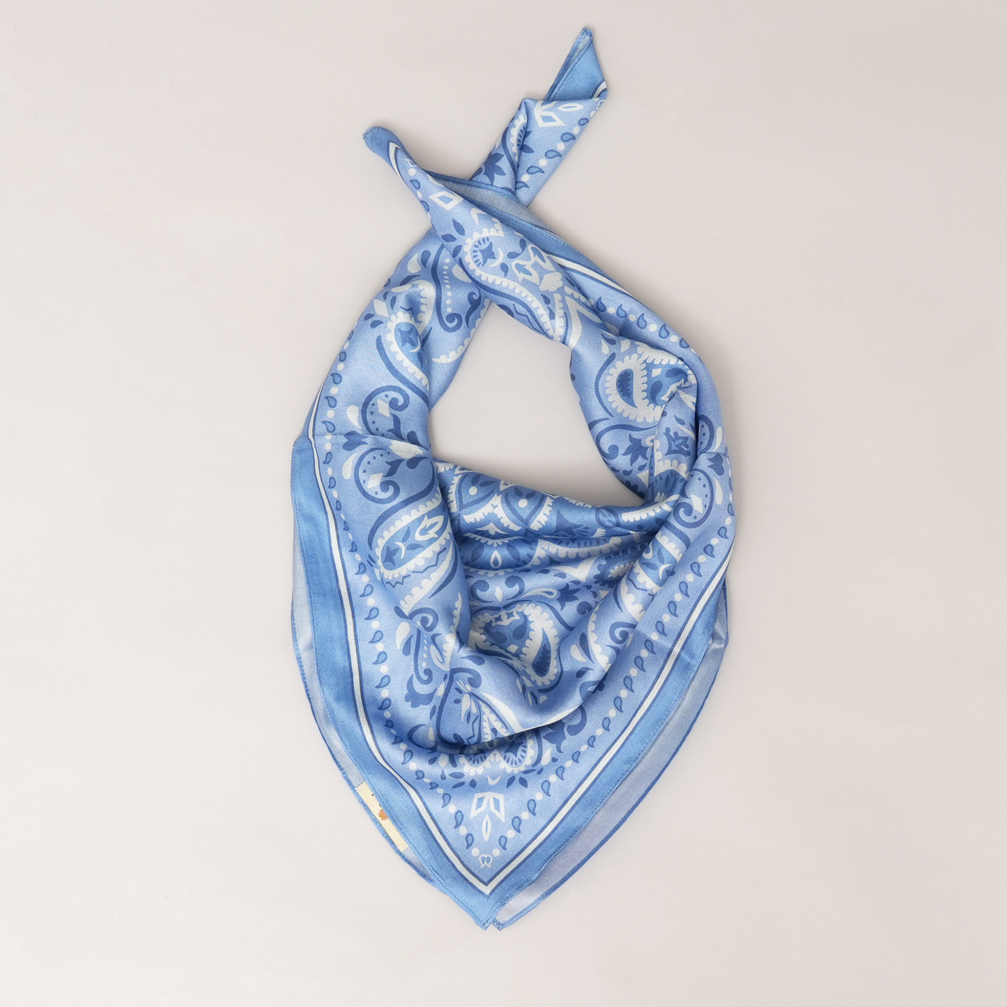 Azure Mandala-Mulberry Silk Scarf
