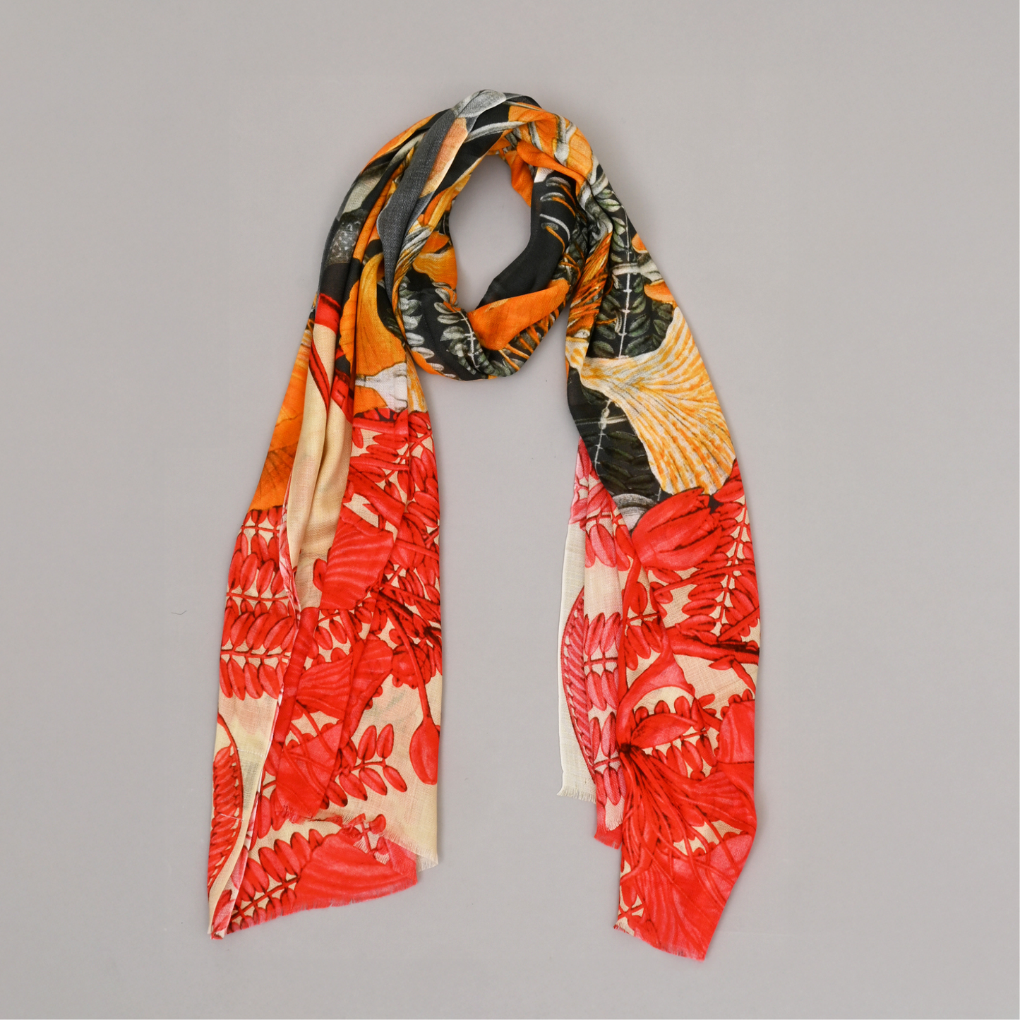 Flame & Shadow-Bamboo Modal Stole