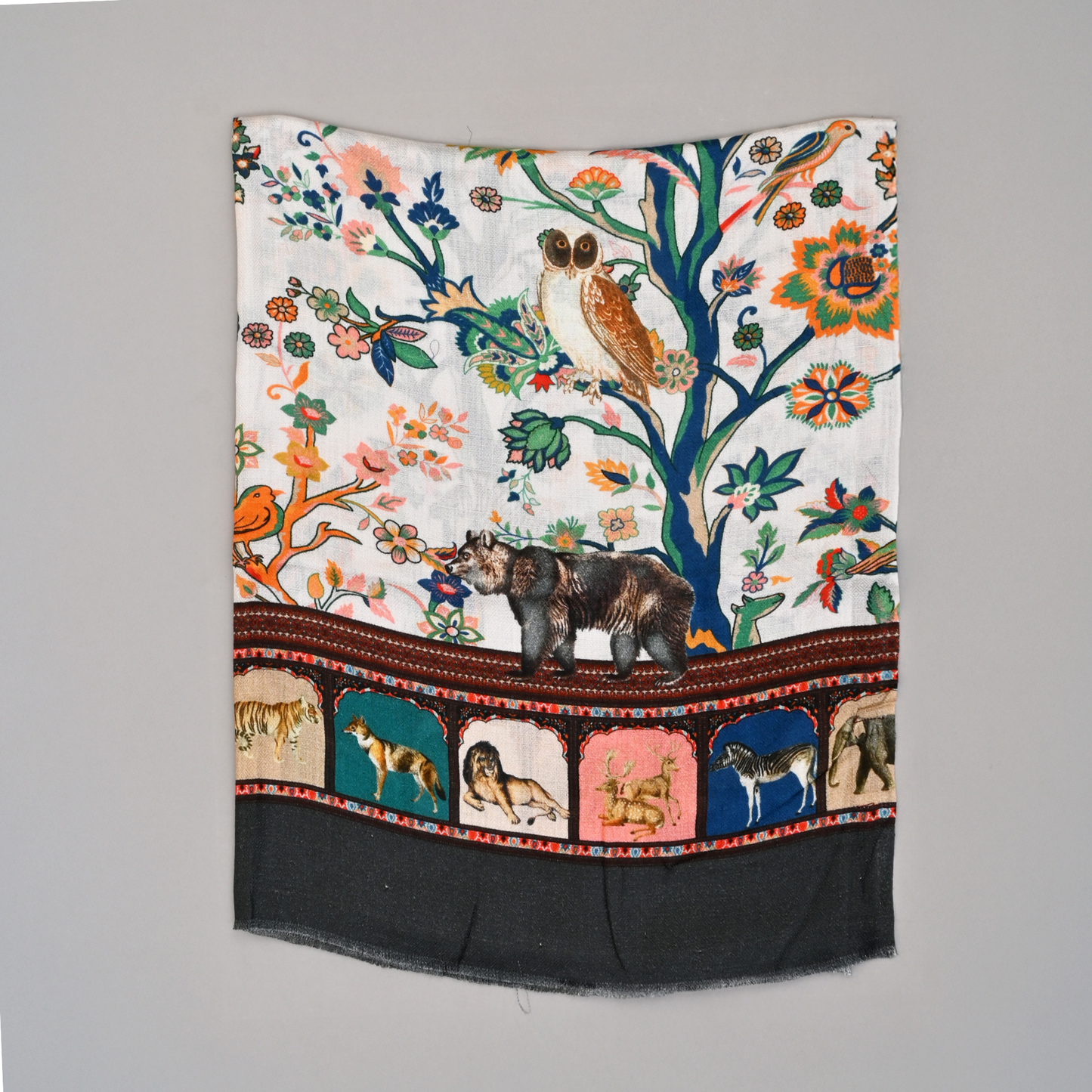 Tales Of The Wild-Bamboo Modal Stole (White)