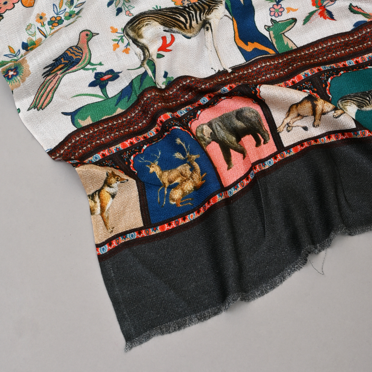Tales Of The Wild-Bamboo Modal Stole (White)