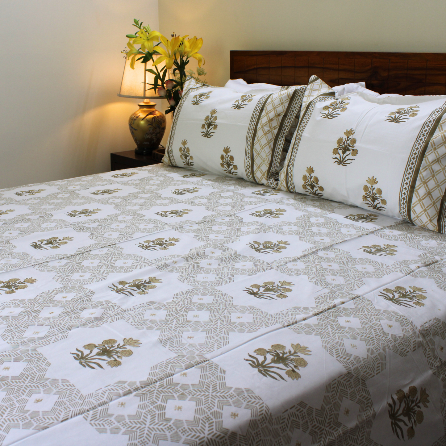 Colours Of The Garden-Handblock Bedsheet