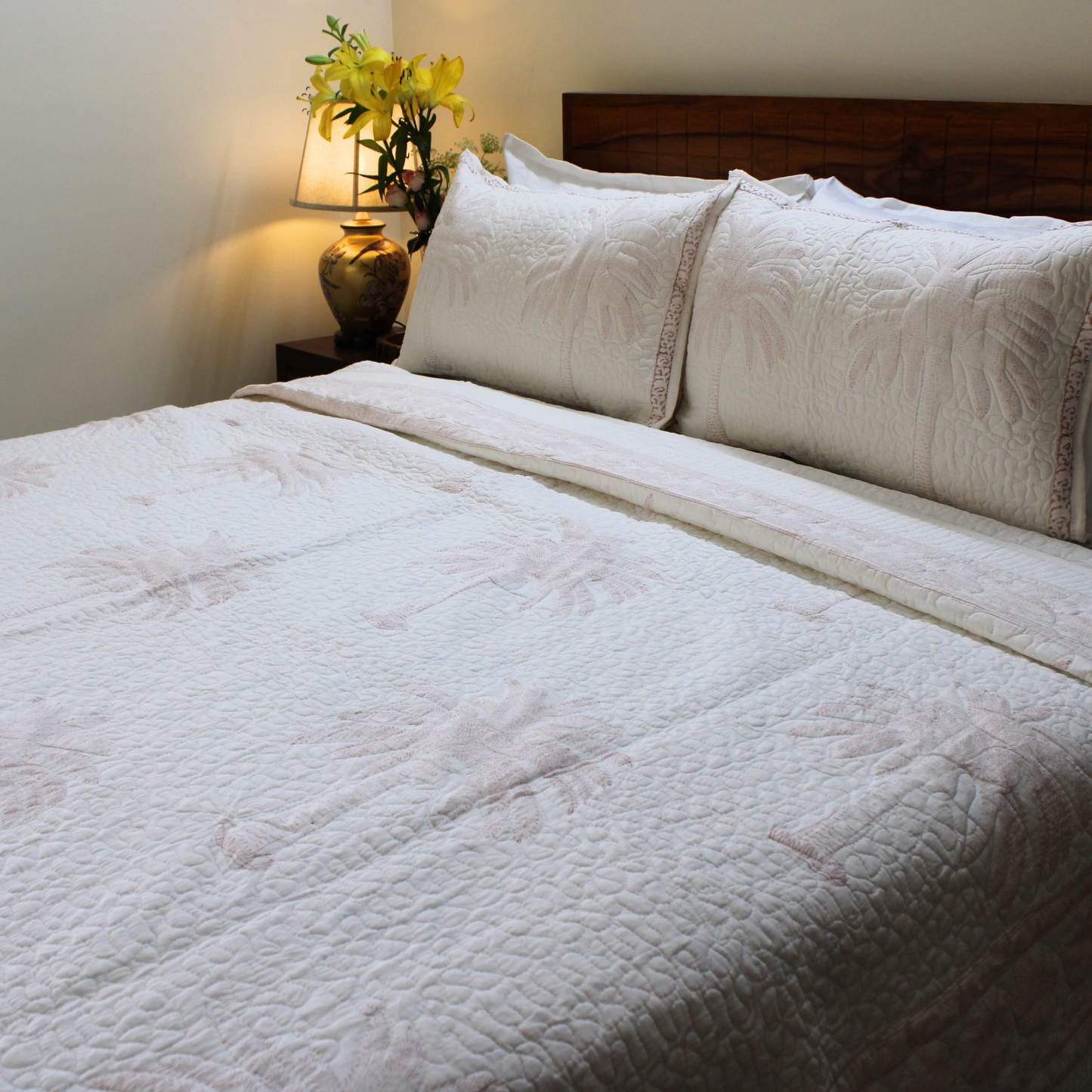 Chinar Bagh Handblock Quilted Bed Cover