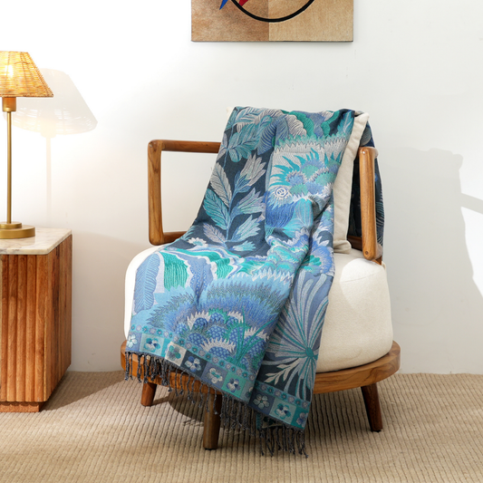 Azure Bloom Throw