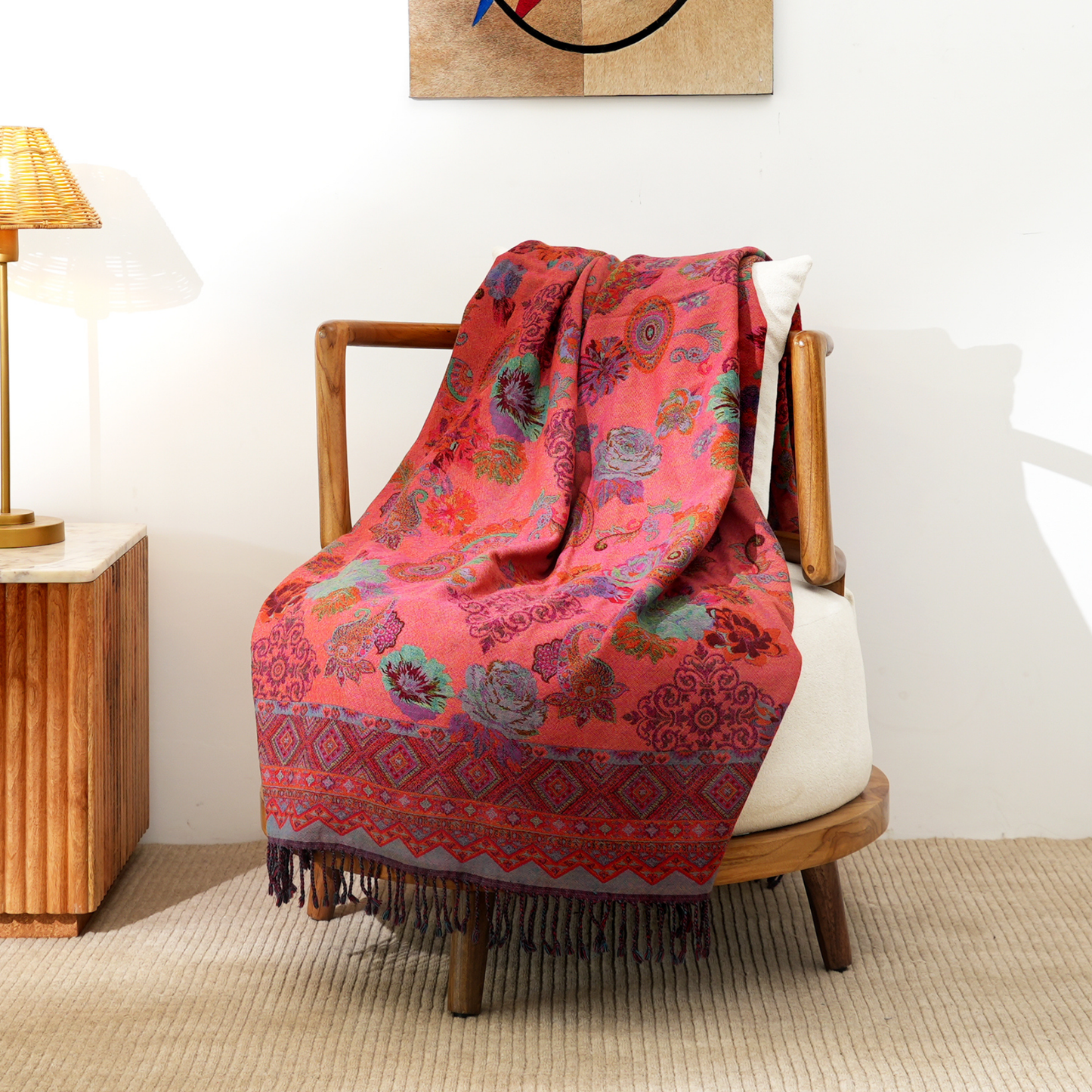 Crimson Royale Fine Wool Throw