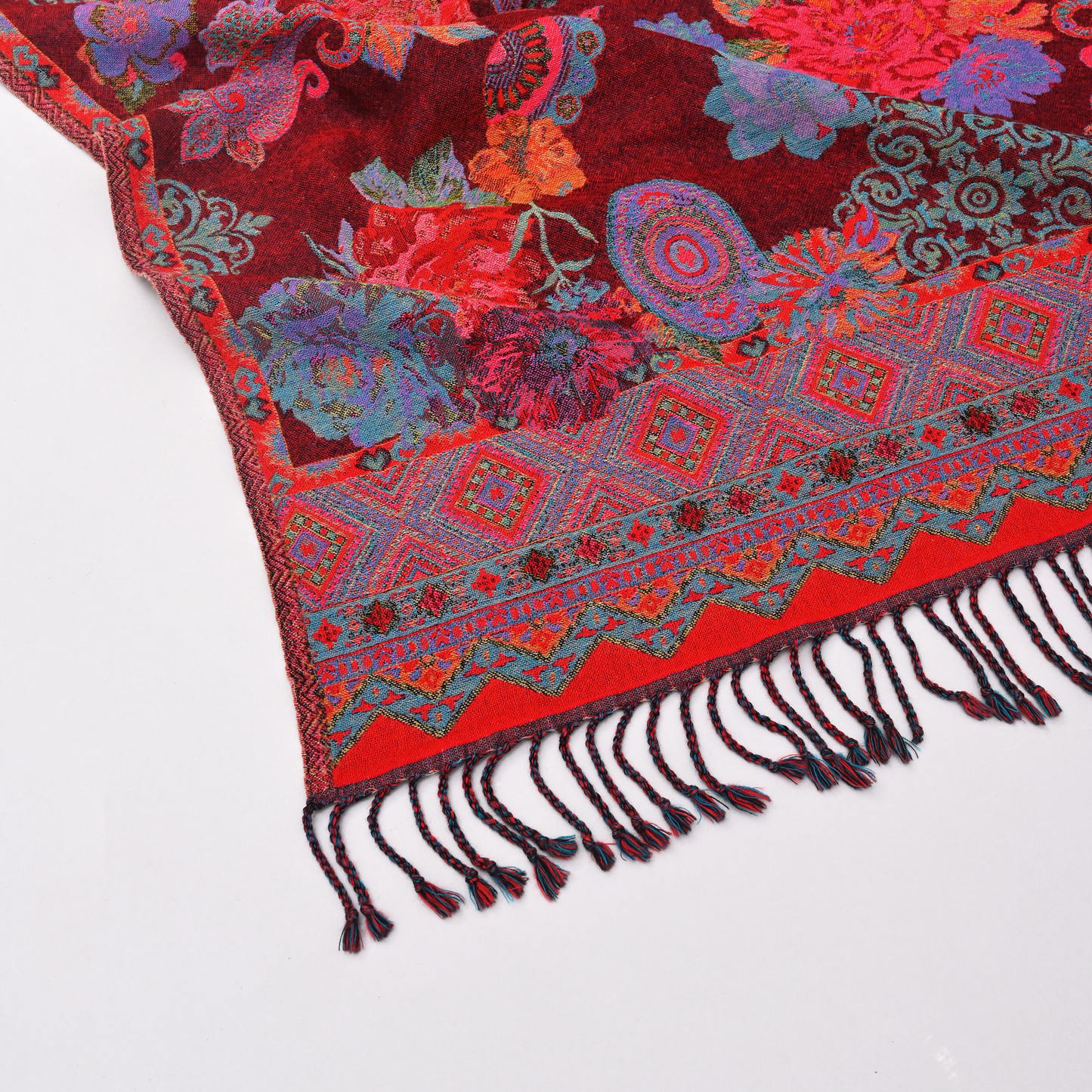 Crimson Royale Fine Wool Throw
