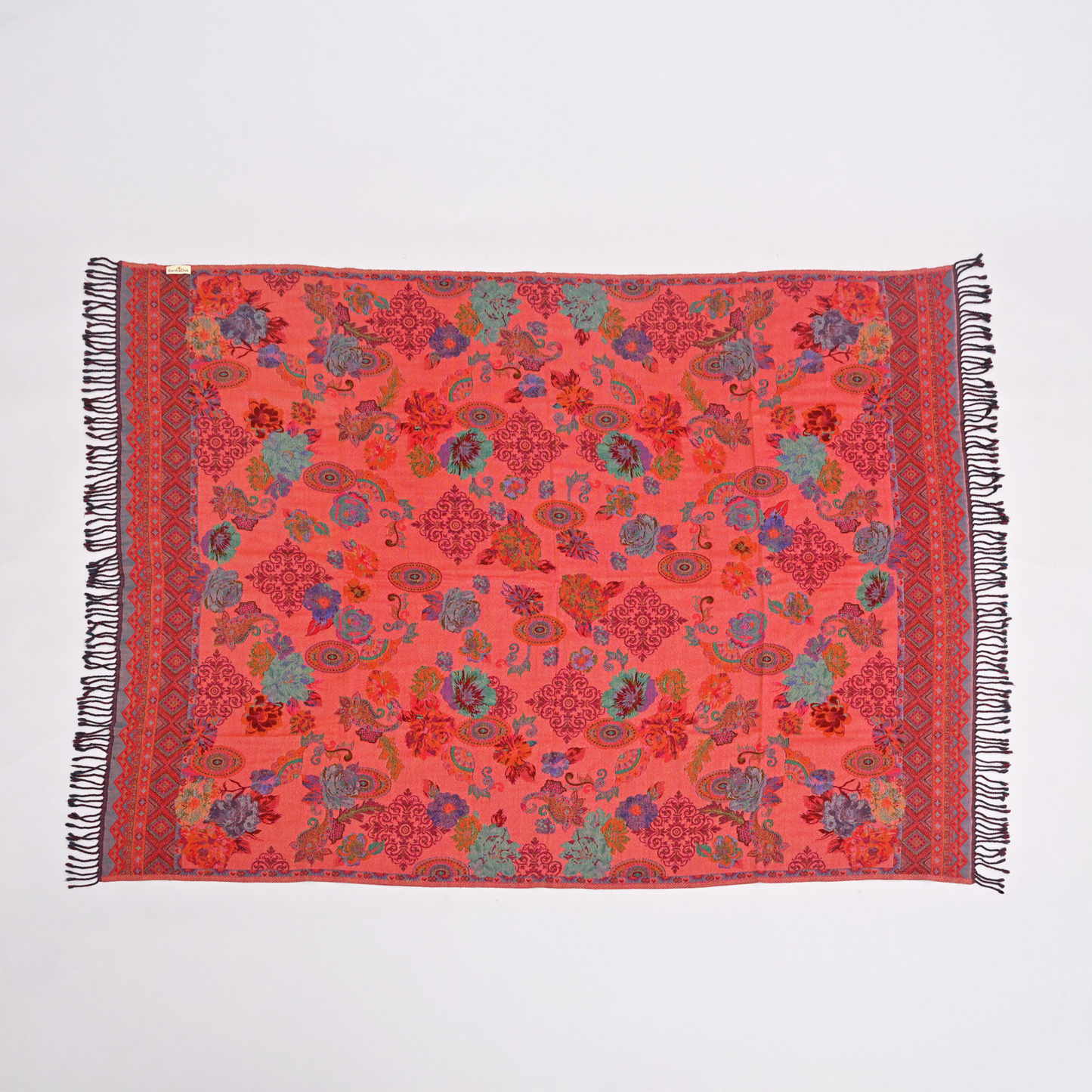 Crimson Royale Fine Wool Throw