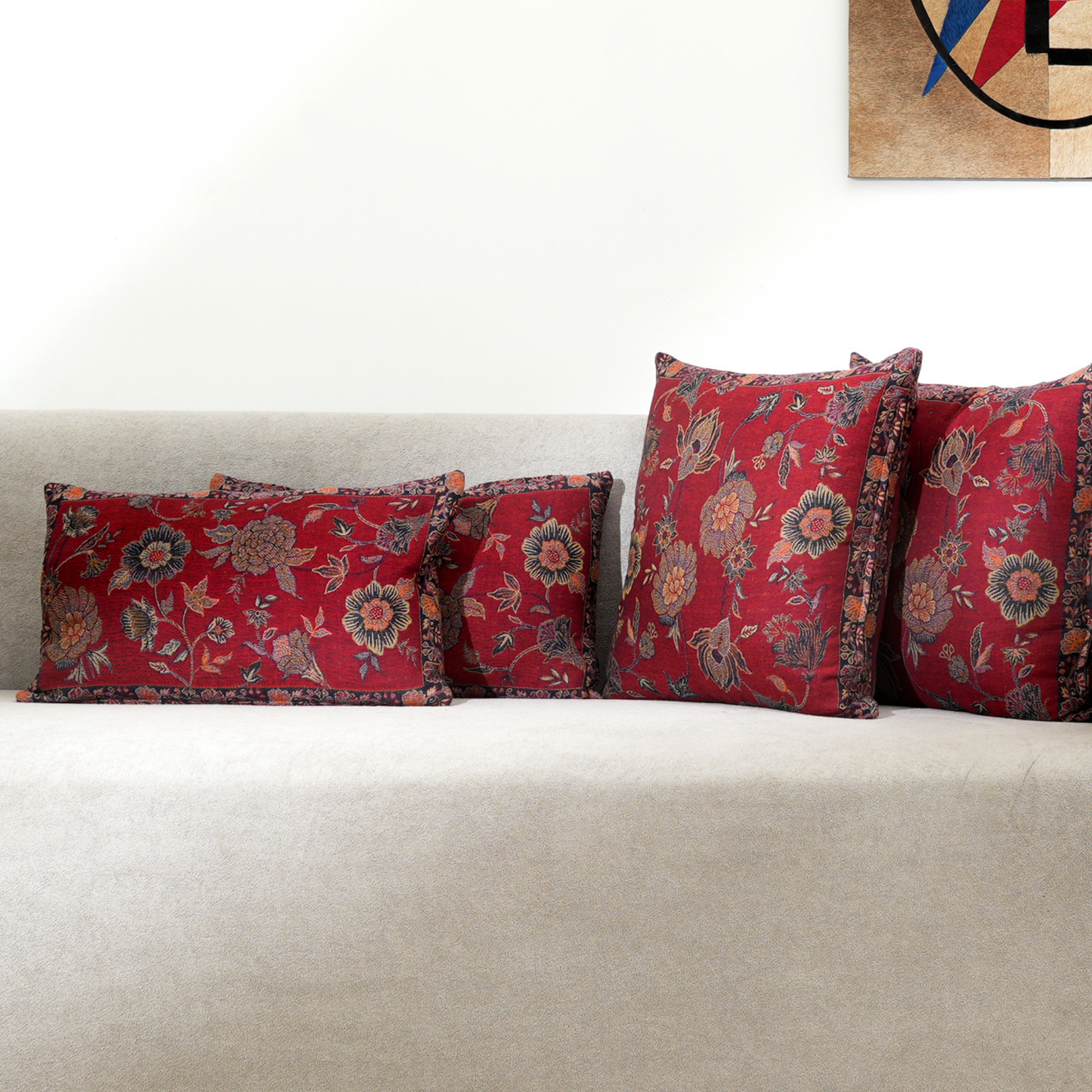 The Earth Collection- Crimson Garden Cushion Cover Set