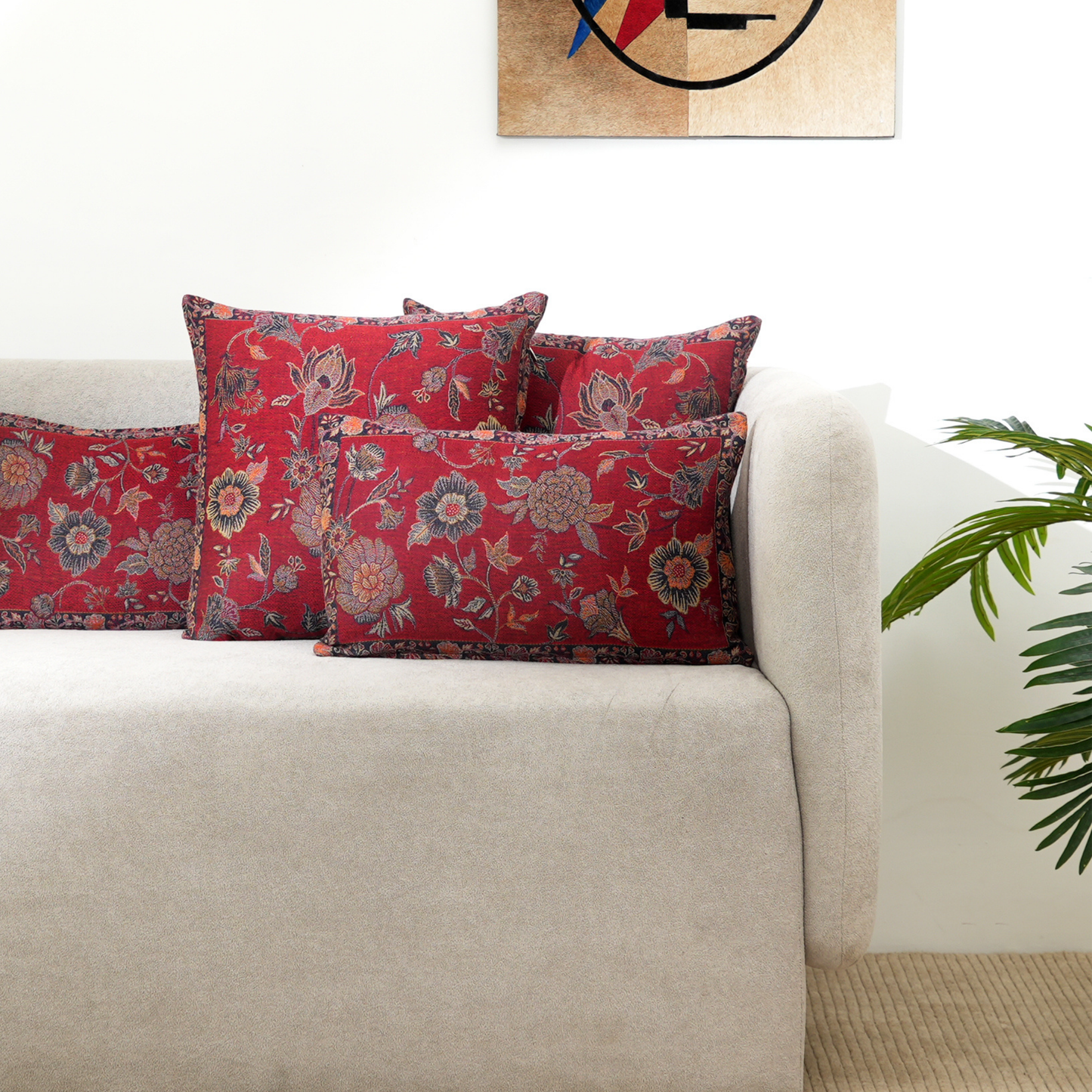 The Earth Collection- Crimson Garden Cushion Cover Set