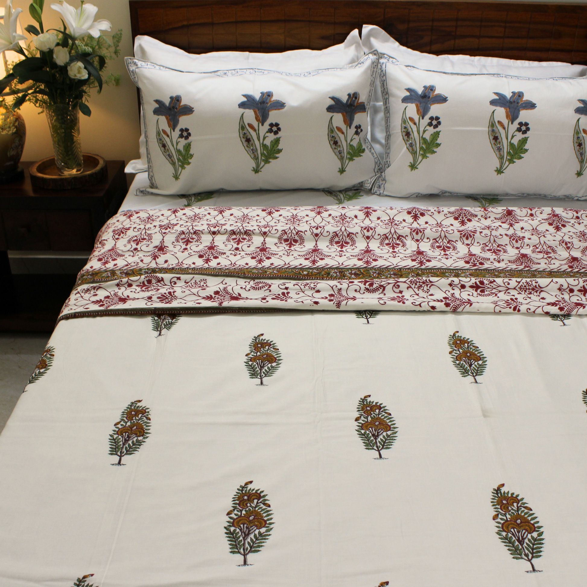 Handblock print, Muslin Dohar,All-season,Lightweight & breathable,Handmade/Artisanal,Heritage-inspired